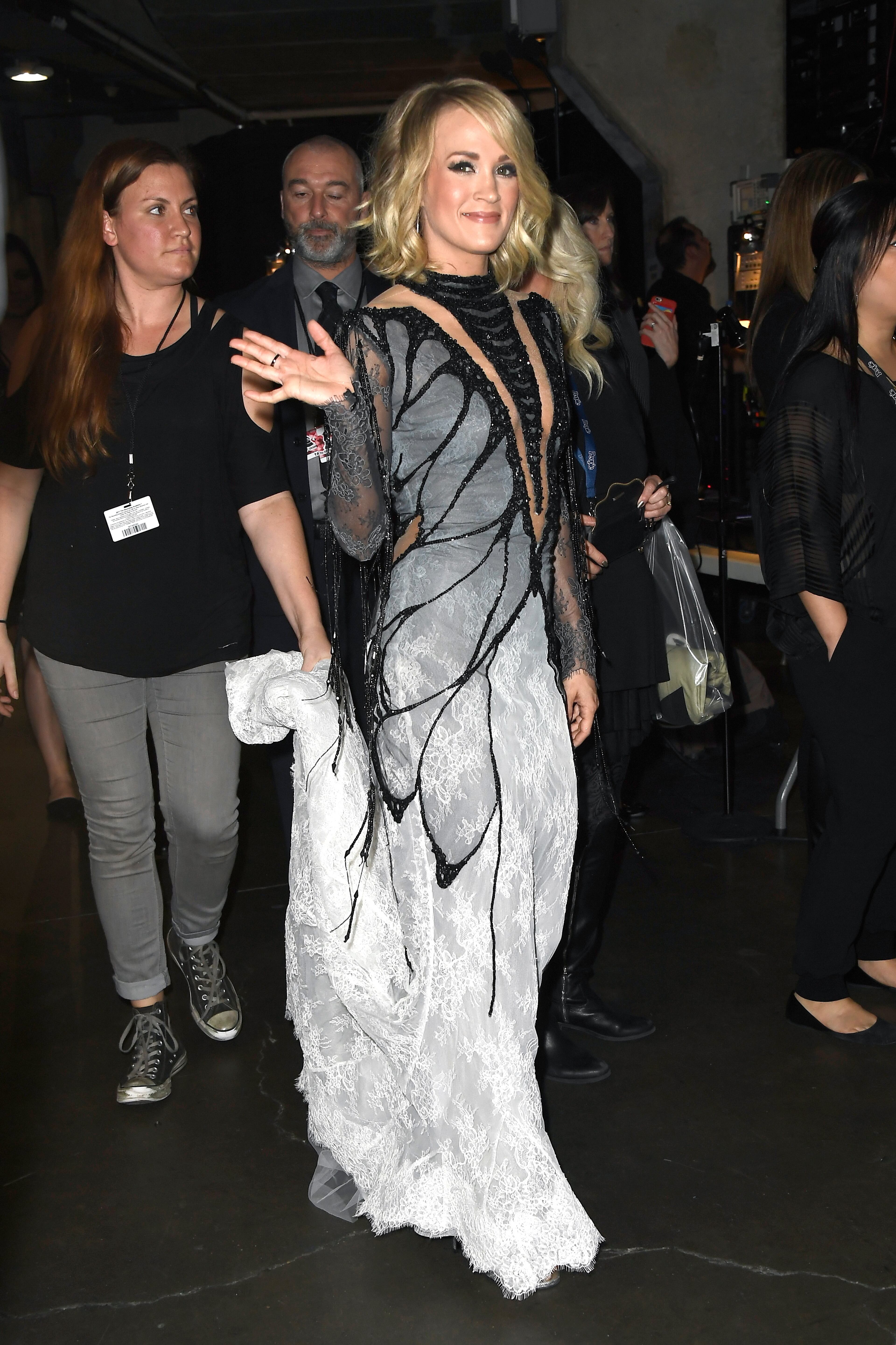 LOS ANGELES, CA - FEBRUARY 12: Singer Carrie Underwood attends The 59th GRAMMY Awards at STAPLES Center on February 12, 2017 in Los Angeles, California. (Photo by Frazer Harrison/Getty Images for NARAS)