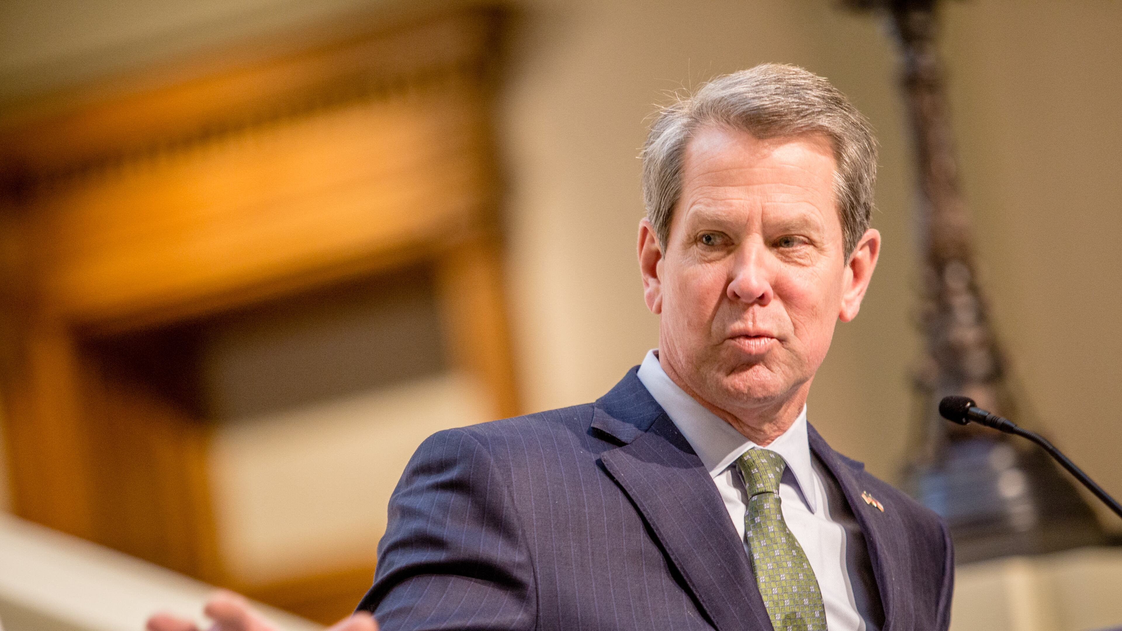 Gov. Brian Kemp says Rudy Giuliani's admitted falsehoods about the Georgia election are "very troubling." (Jenni Girtman for The Atlanta Journal-Constitution)