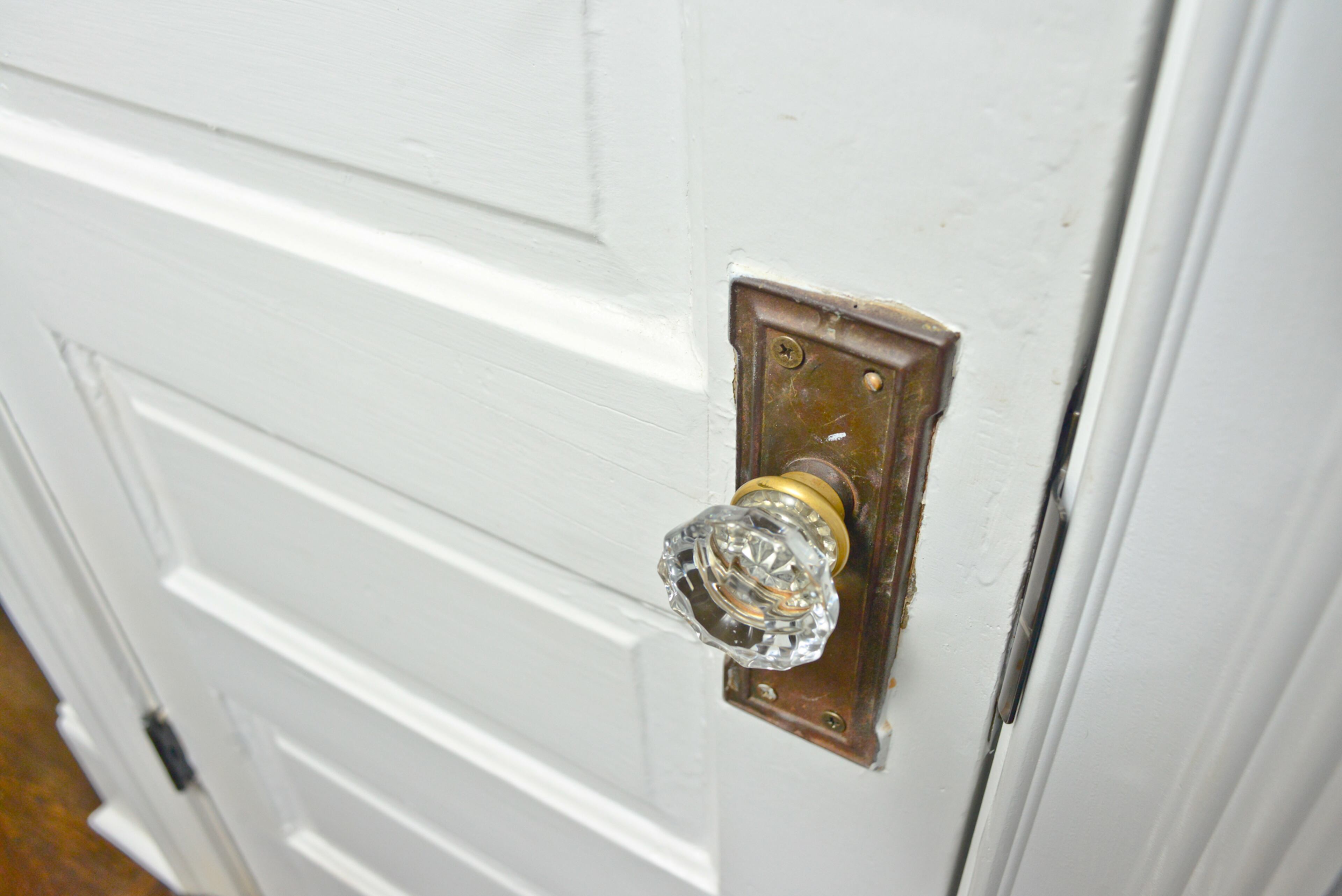 Authentic glass doorknobs reflect the homeowners' desire to save as much of the bungalow's charm as possible during the 2017 renovation. "I tried to keep as many doors that were on the inside as we could," said Isom.