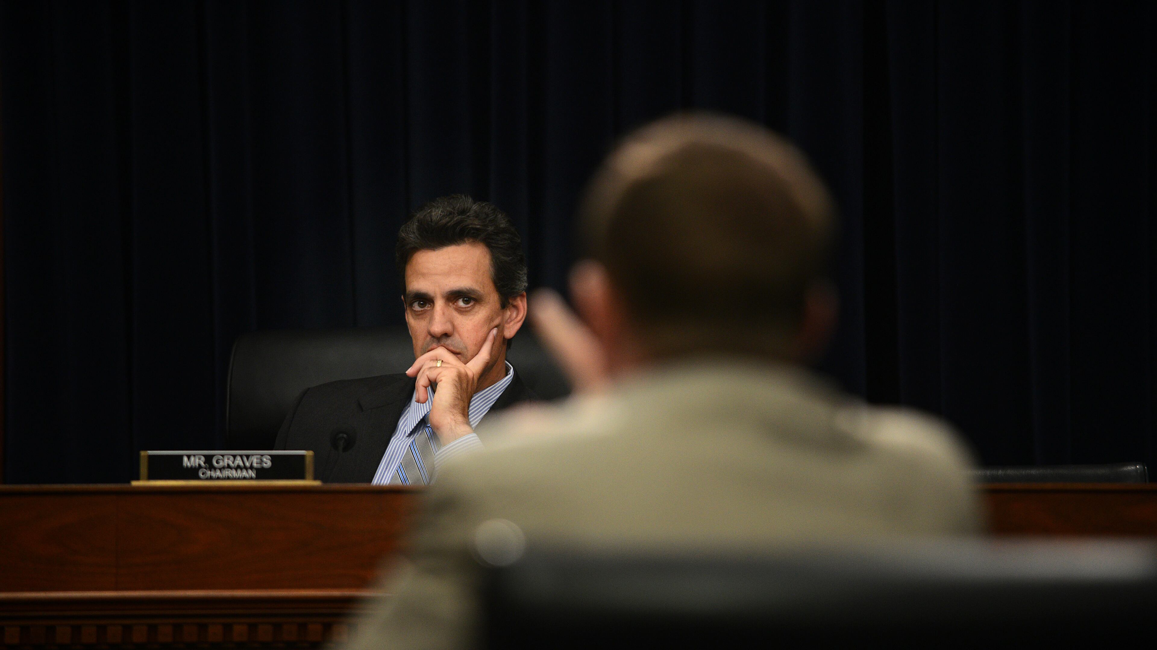 U.S. Rep. Tom Graves, R-Ranger, listens to now-active White House Chief of Staff Mick Mulvaney give testimony during an appropriations hearing on the budget for the Office of Management and Budget on June 21, 2017 (Photo by Astrid Riecken/Getty Images)
