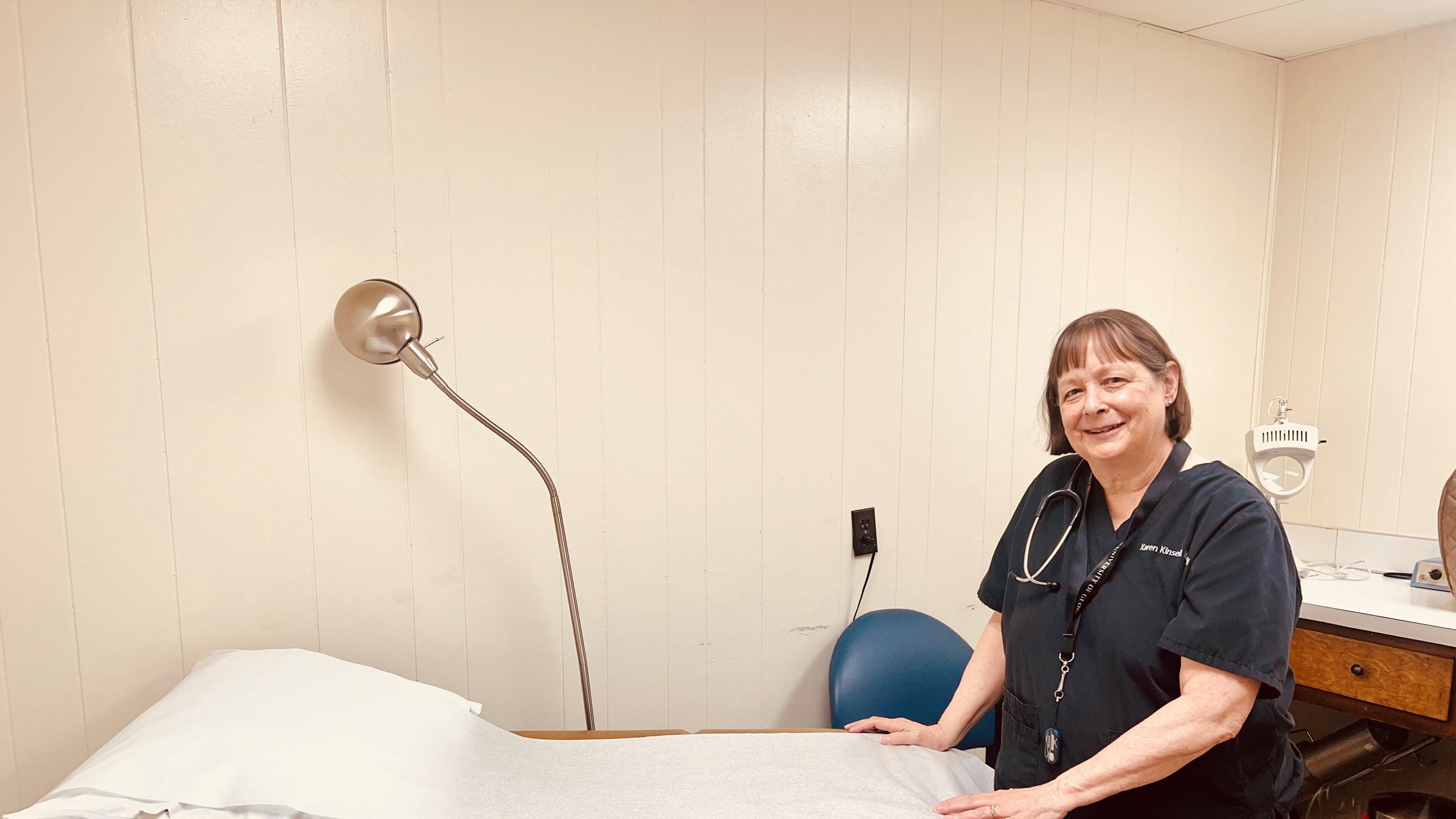 Dr. Karen Kinsell opened her Fort Gaines office in an old Tastee Freeze. She now sees about 30 patients per day, regardless of their ability to pay. (Patricia Murphy/AJC)