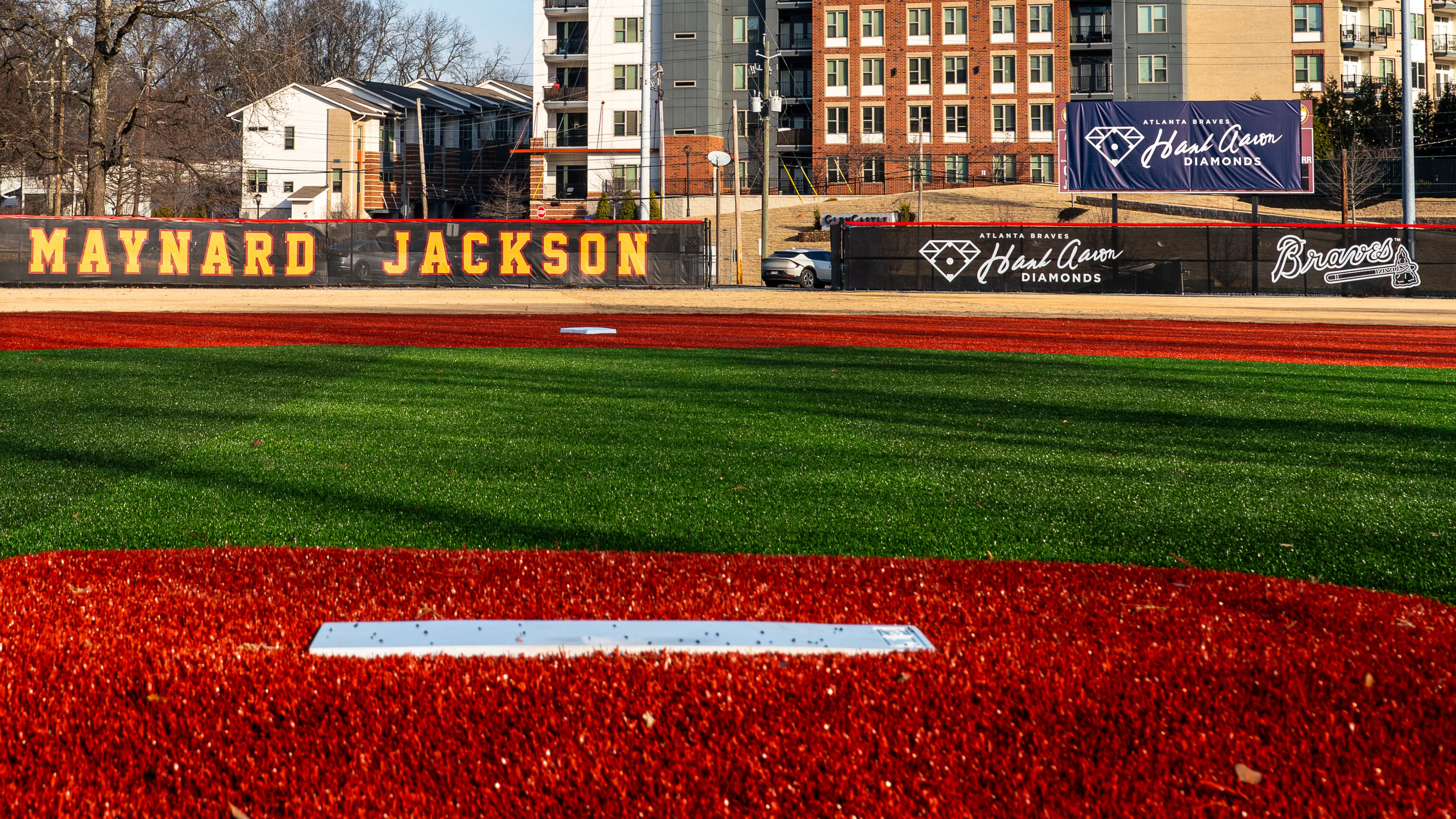 The Hank Aaron Diamonds initiative is providing turf infields and upgrades to all APS high school baseball and softball fields. (Lyndon Terrell/Atlanta Braves)