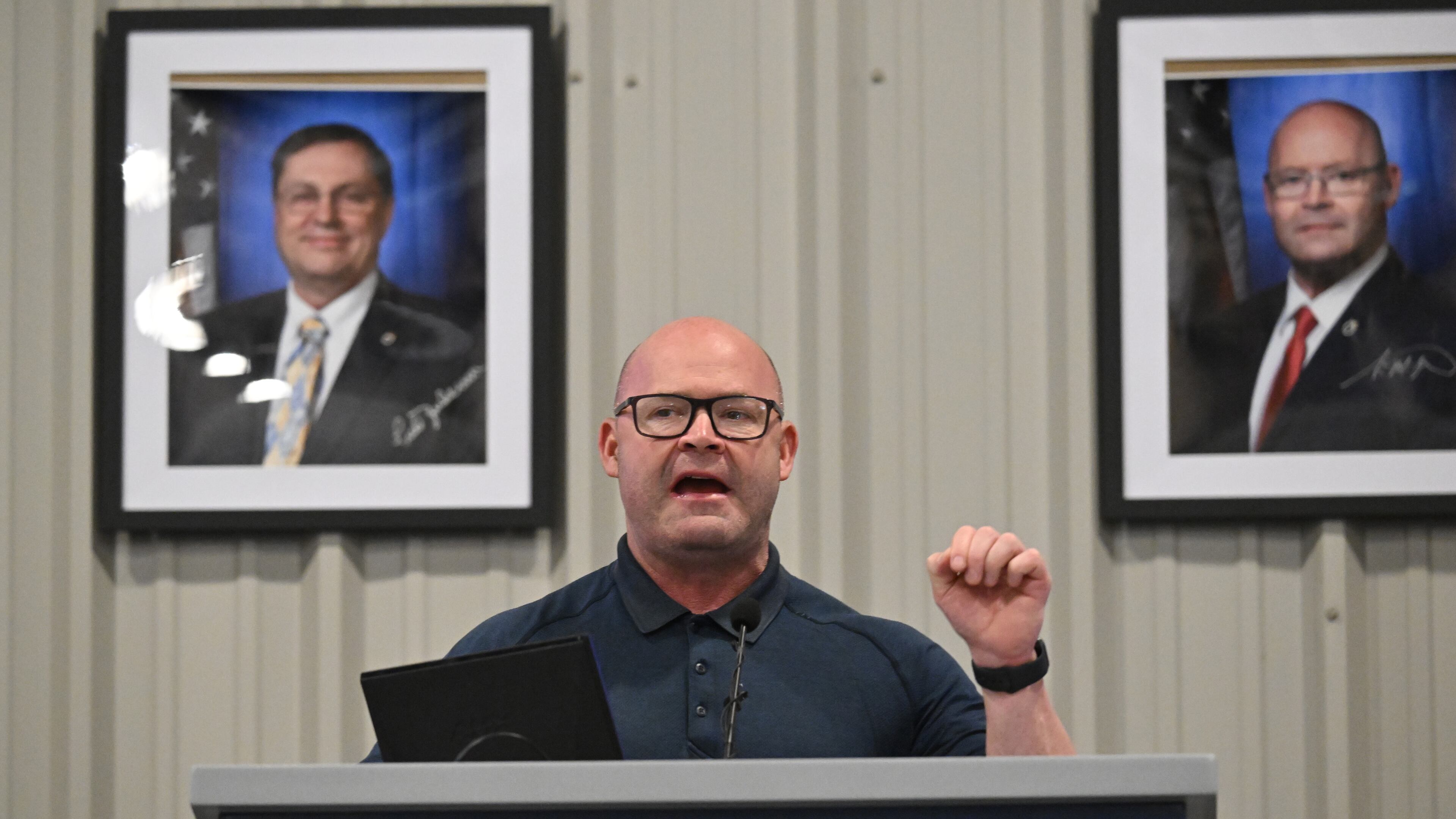 Teamsters General President Sean M. O’Brien spoke during a rally in Atlanta on Saturday, July 22, 2023, just days before high-stakes contract talks with UPS resumed. (Hyosub Shin / Hyosub.Shin@ajc.com)