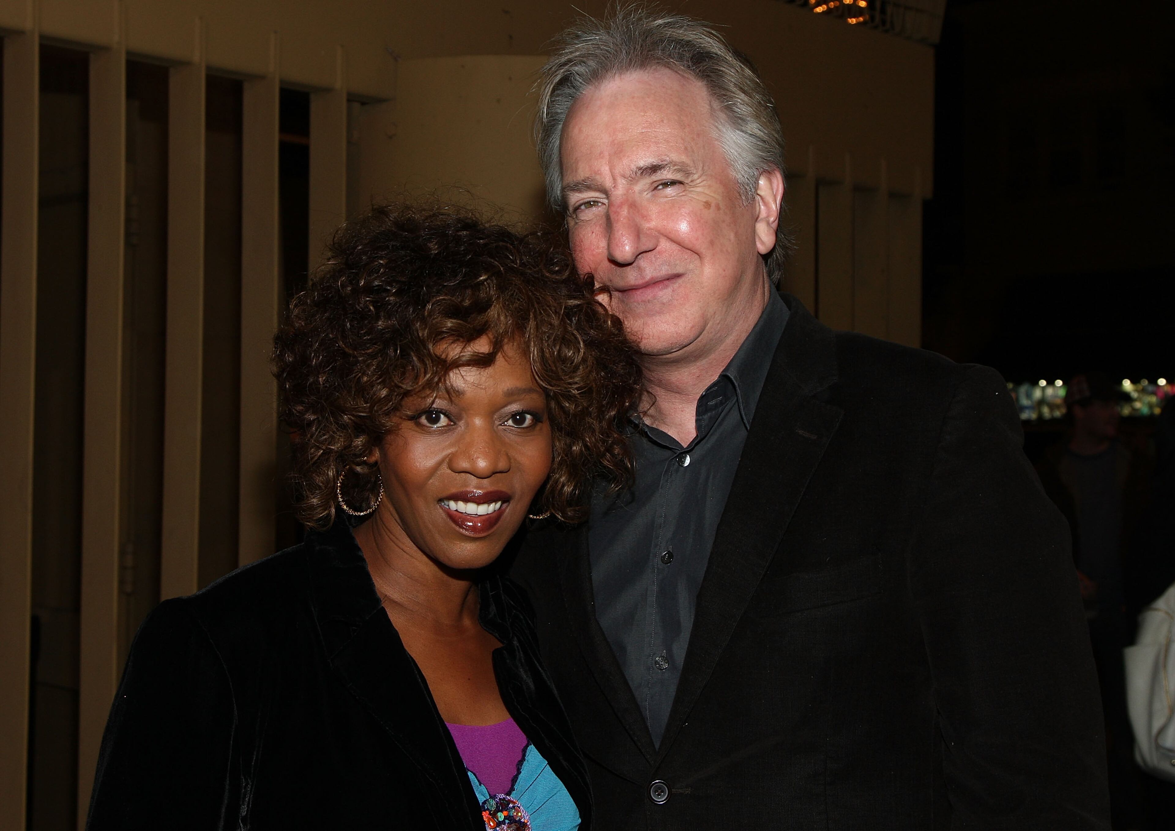 LOS ANGELES, CA - DECEMBER 02: Actress Alfre Woodard and actor Alan Rickman arrive at the premiere of Freestyle Releasing's "Nobel Son" held at the Egyptian Theatre on December 2, 2008 in Hollywood, California. (Photo by Alberto E. Rodriguez/Getty Images)
