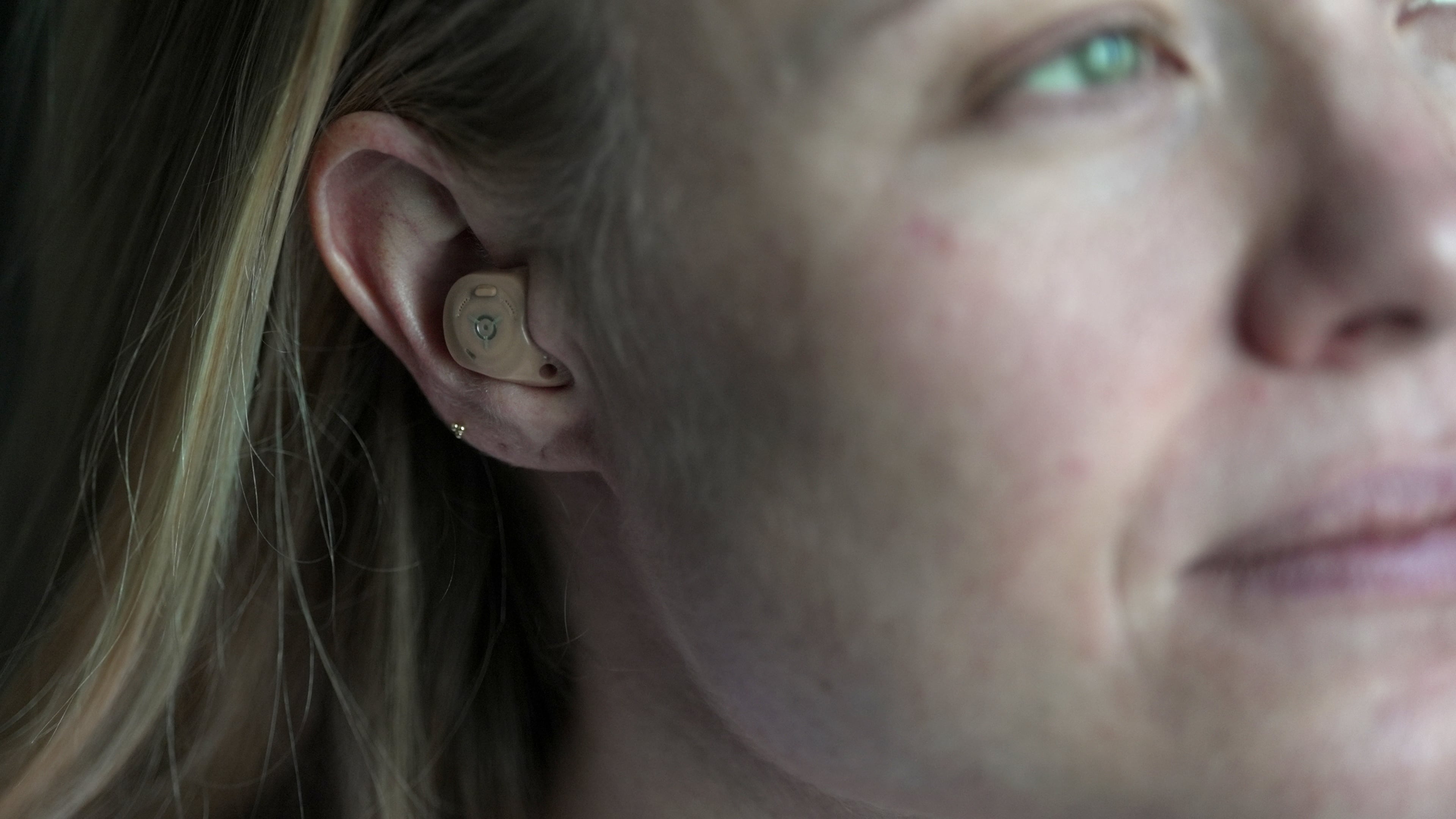 Sara Mearns, principal dancer at New York City Ballet, wearing hearing aids on March 17, 2026, in New York. (AP Photo/Shelby Lum)