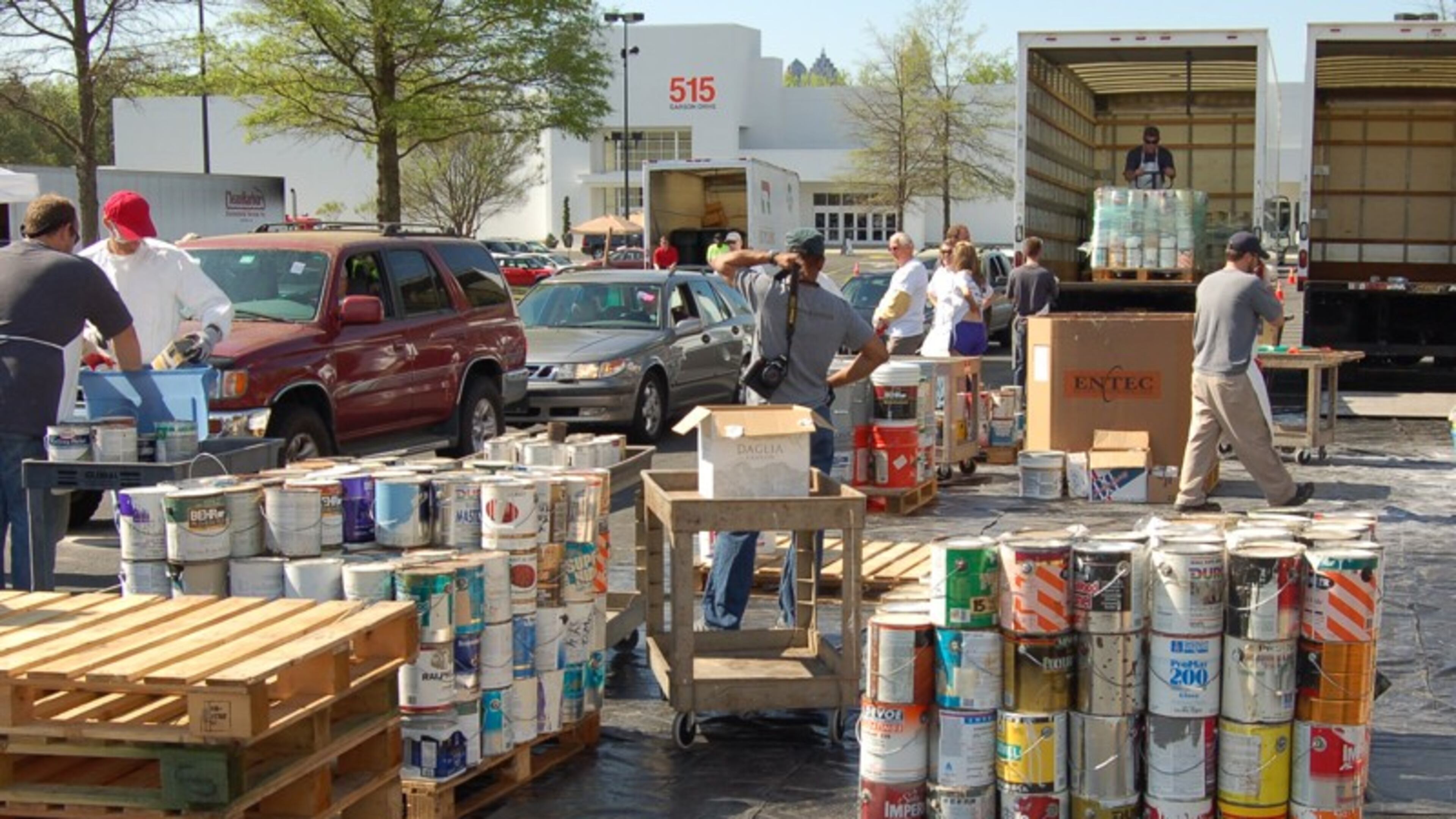 Paints, solvents and other potentially toxic substances will be accepted at a household hazardous waste collection event Saturday, May 4, at the Cumming Fairgrounds in Forsyth County. AJC FILE