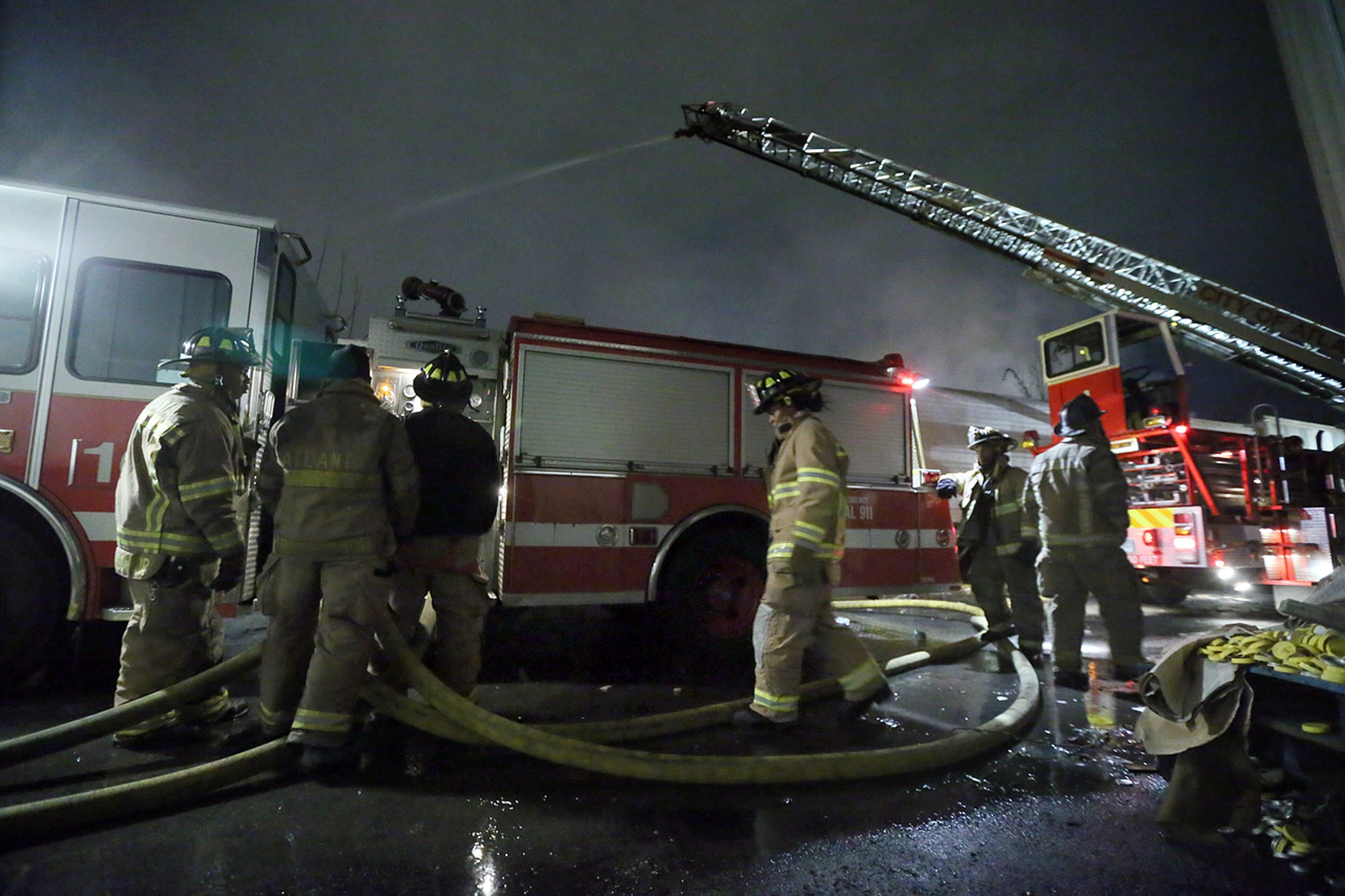 For more than 14 hours, firefighters continued to douse a large warehouse fire that started Sunday. The two-alarm blaze broke out before 5 p.m. in the 1300 block of Mayson Turner Road, in an “extremely large warehouse being used for storage of a lot of recyclable products,” Atlanta fire Battalion Chief Todd Edwards told the Atlanta Journal-Constitution.