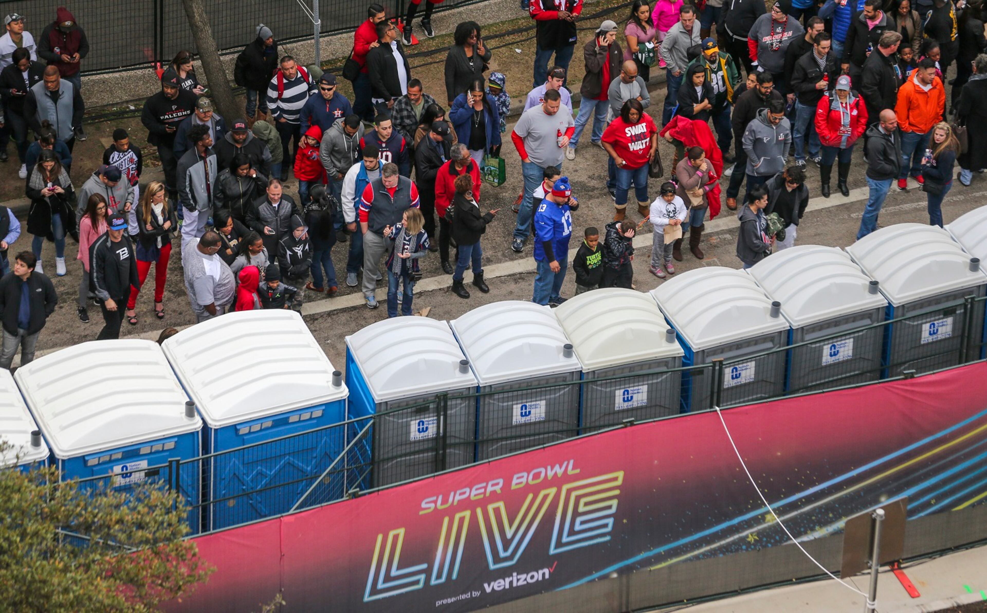 February, 2017 Houston: Fans enjoy the NFL Experience and Super Bowl Live in downtown Houston on Saturday, Feb. 4, 2017. The Super Bowl 51 will be played Sunday between The Atlanta Falcons and the New England Patriots for the World Championship. JOHN SPINK /JSPINK@AJC.COM