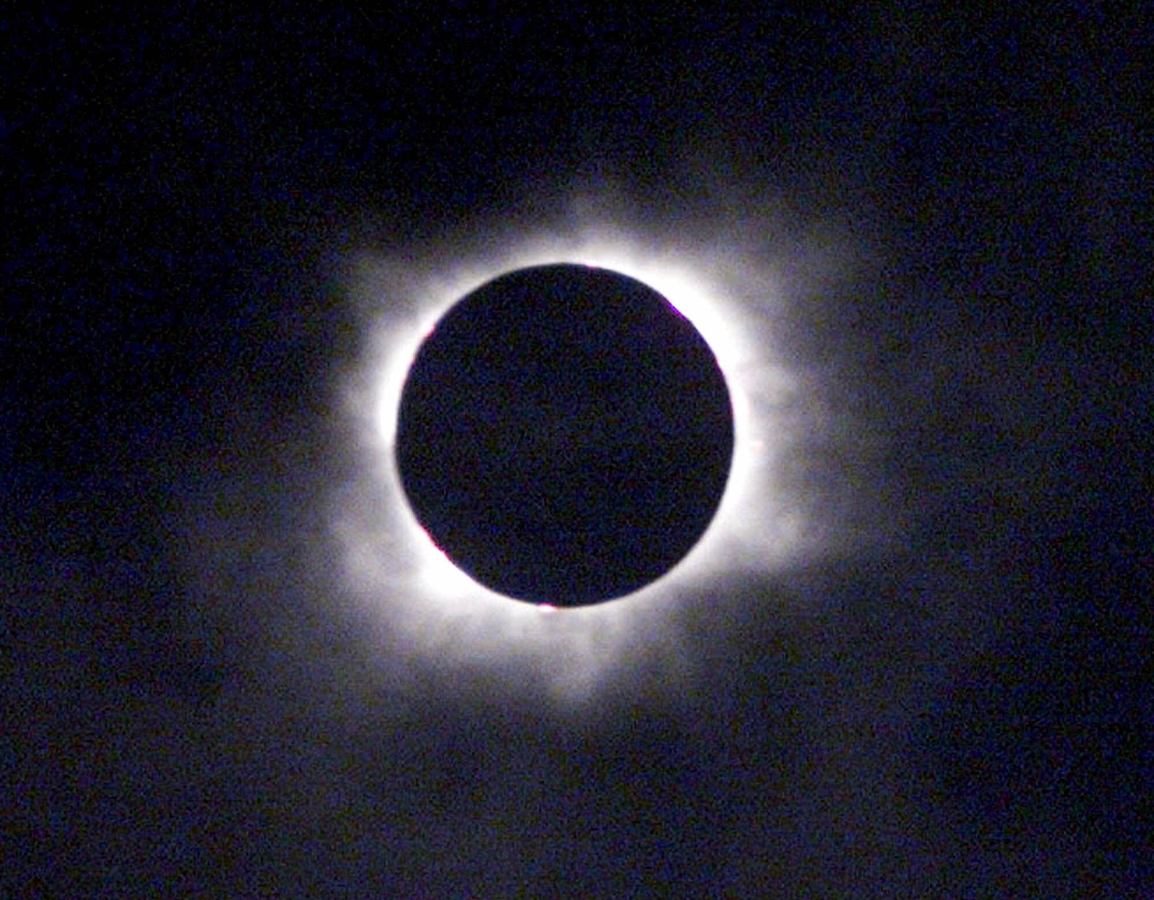 Shown is the solar eclipse above Gmunden, Austria, some 270 kilometers (168 miles) west of Vienna, on Wednesday, Aug. 11, 1999. The moon smothered the light of the sun Wednesday as the last total solar eclipse of the millennium swept across Europe toward the Bay of Bengal.