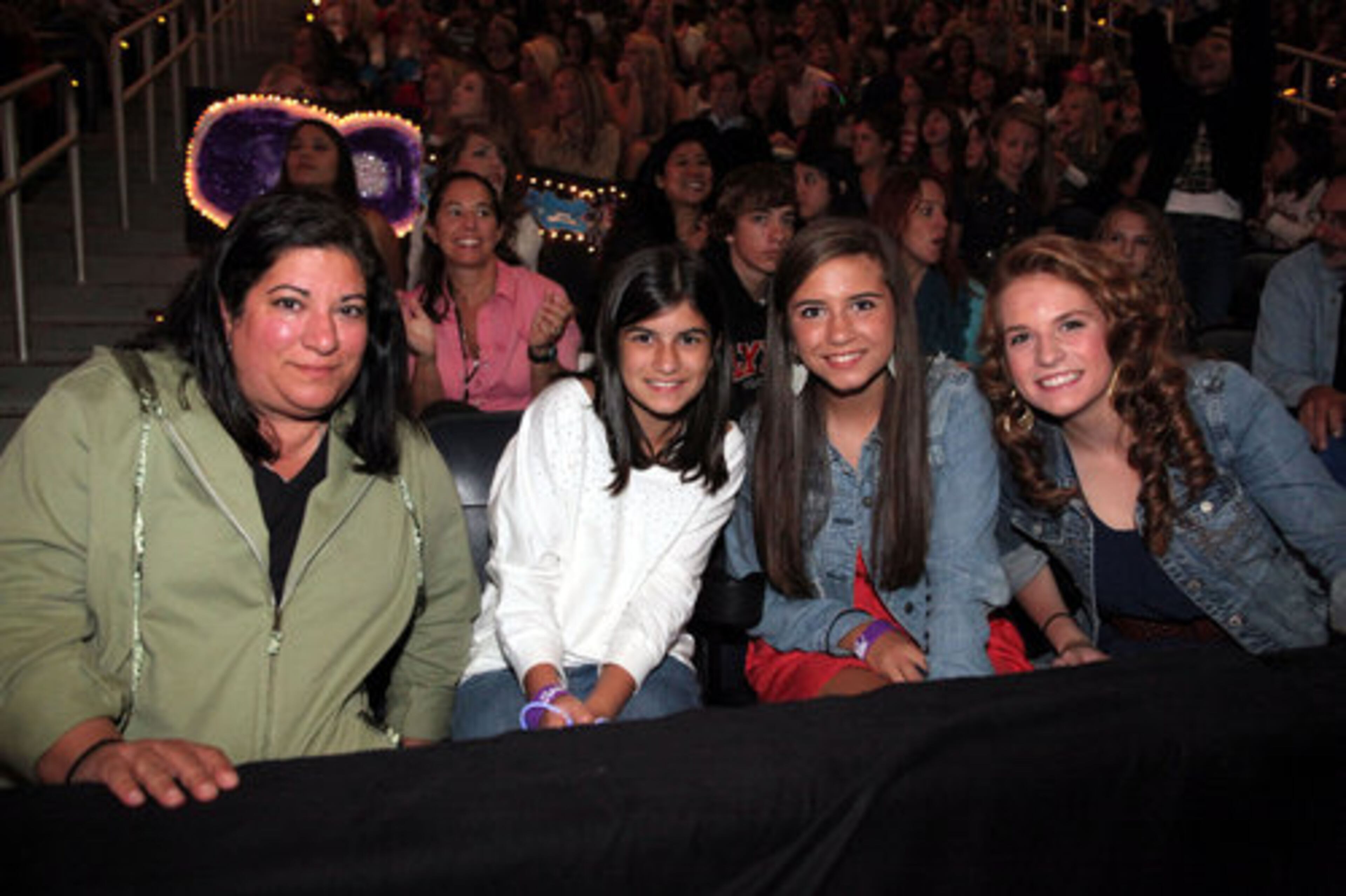 These taylor Swift fans from Cumming are, from left, Vickie, Sophie and Allie Tucker, and Laura McDaniel.
