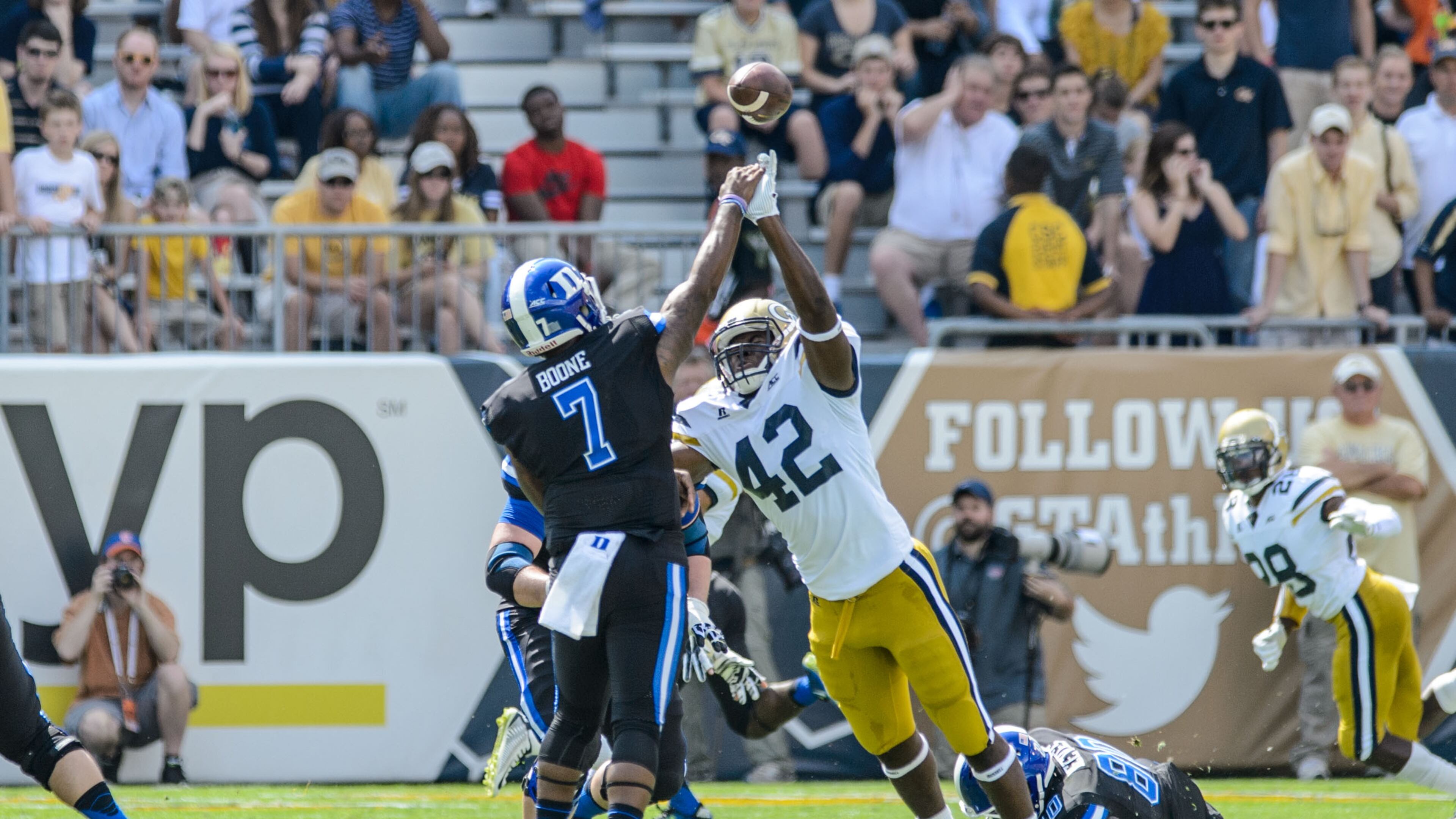 Georgia Tech defensive end KeShun Freeman has been named a preseason All-ACC third-team player by Athon and Phil Steele. (GT Athletics/Danny Karnik)
