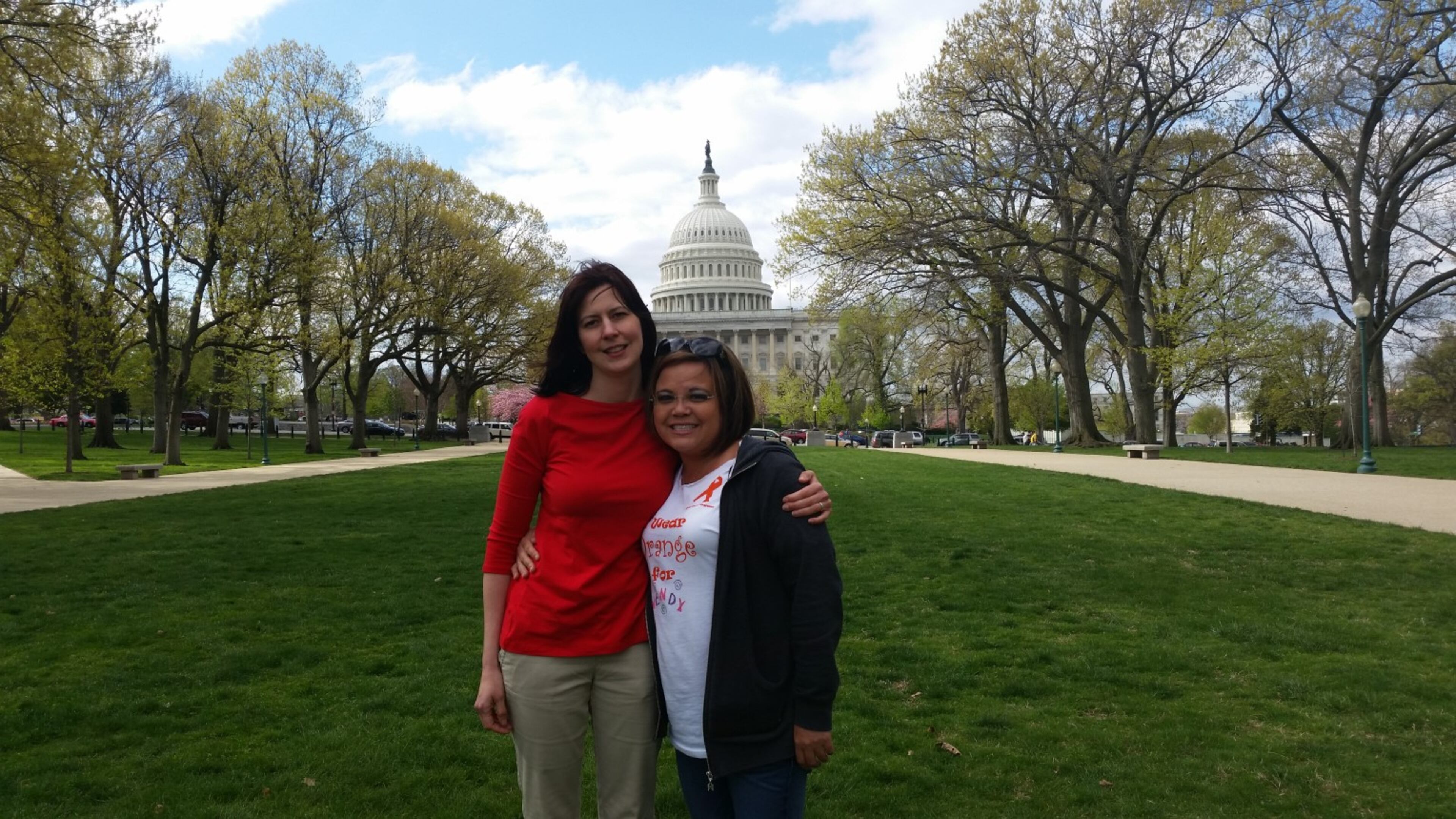 Lori Freshwater and Jessica Ensminger in Washington D.C. representing Camp Lejeune veterans. and their families. Source: Personal photo.
