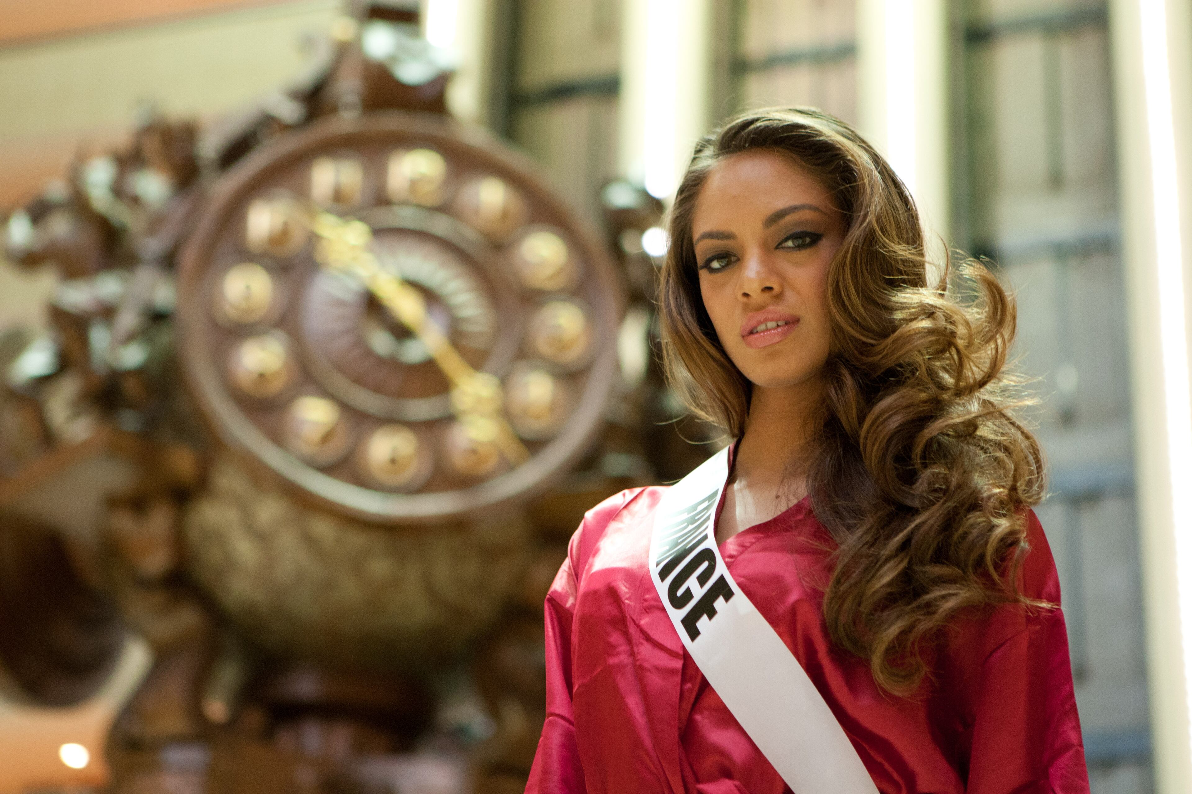Hinarani de Longeaux, Miss France 2013, waits to be photographed at the Crowne Plaza Moscow World Trade Centre, on October 24, 2013. Tune in to MISS UNIVERSE® 2013 from Crocus City Hall in Moscow, Russia on November 9, 2013 at 9:00 PM ET on NBC to see who will win the crown. HO/Miss Universe Organization L.P., LLLP