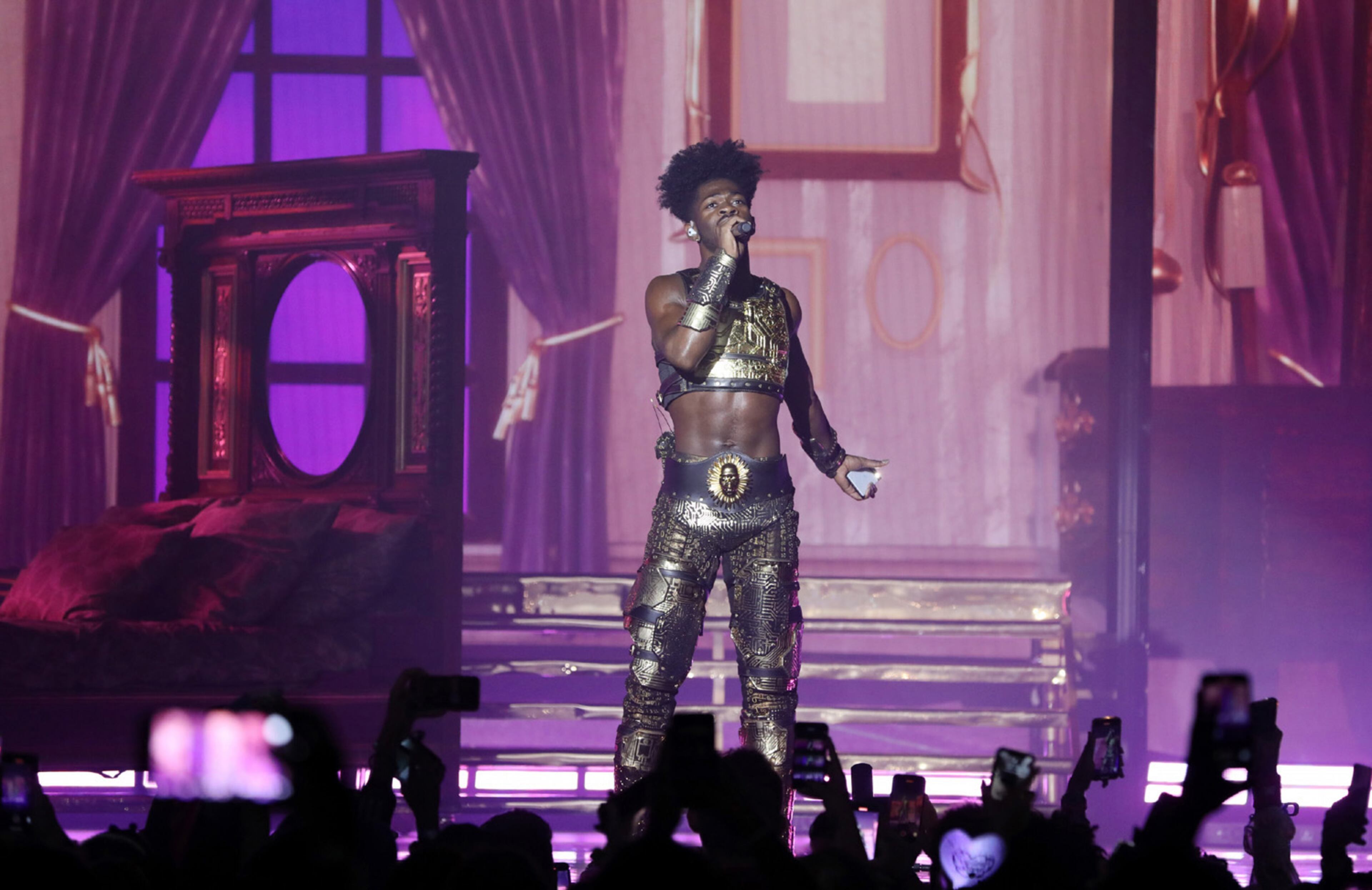 Atlanta native Lil Nas X played the first show of a two-night run in his hometown on Tuesday, Sept. 27, 2022, at the Coca-Cola Roxy Theatre. The Long Live Montero Tour hits the stage again Wednesday night at the Roxy in The Battery Atlanta. Robb Cohen for the Atlanta Journal-Constitution