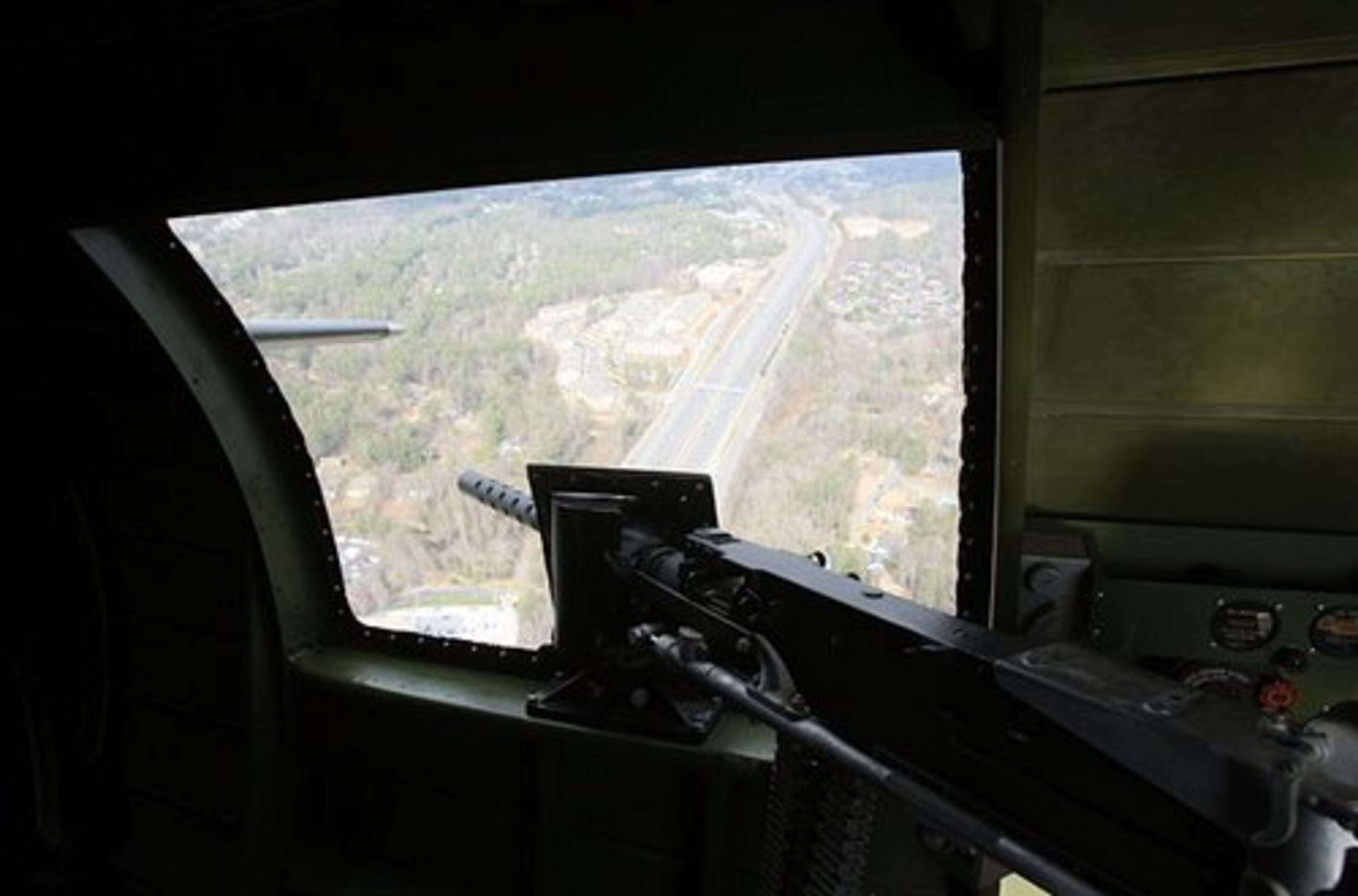 The view from a side gunner's position in the Liberty Belle.