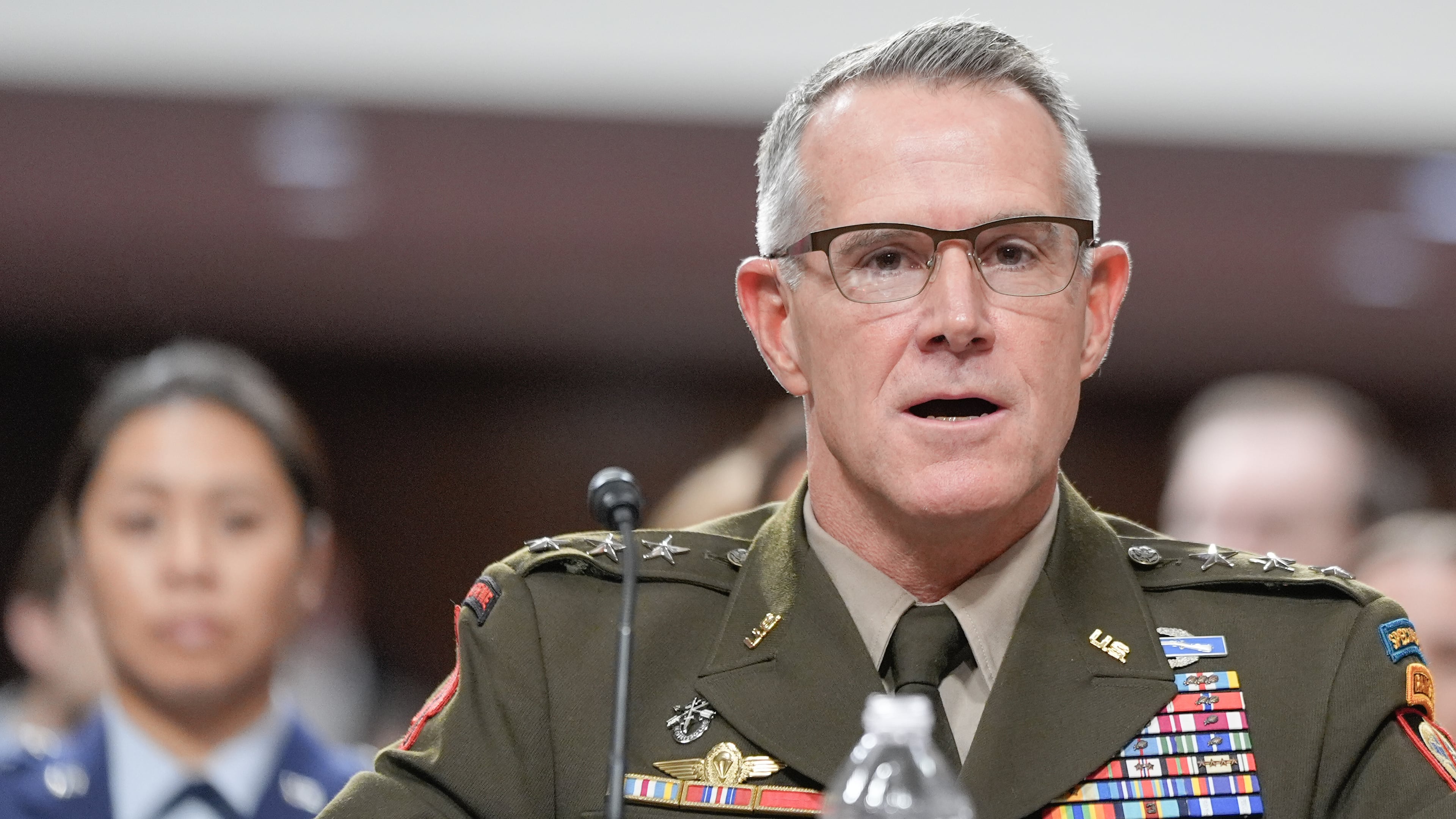 Lt. Gen. Joshua Rudd testifies during a Senate Committee on Armed Services hearing on Capitol Hill, Thursday, Jan. 15, 2026, in Washington. (AP Photo/Mariam Zuhaib)