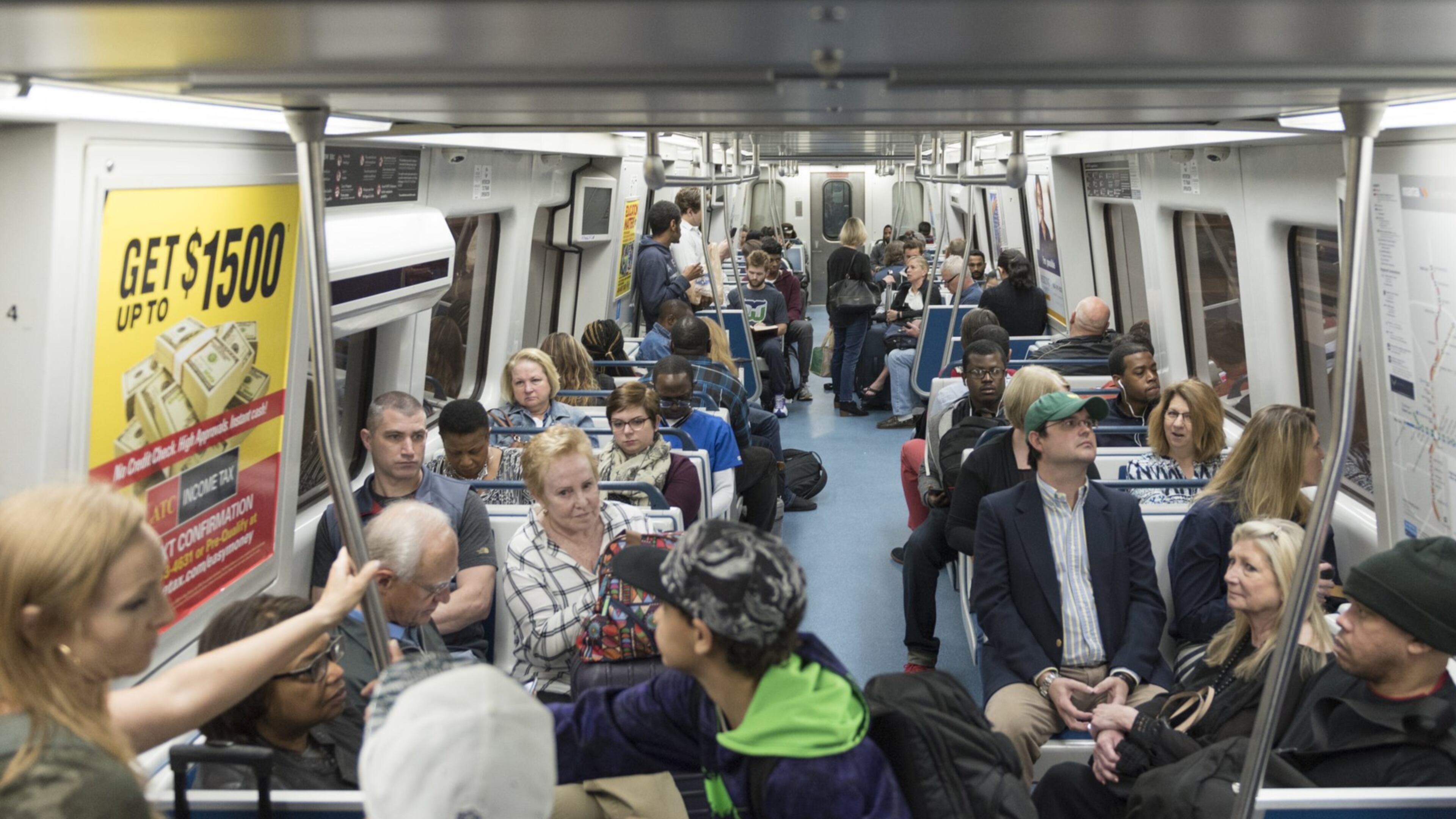 Passengers ride the Red Line train at the North Springs MARTA Station. Since the I-85 bridge fire Thursday, there will be plenty of new MARTA riders, as commuters try to find new ways to get to work and elsewhere. DAVID BARNES / DAVID.BARNES@AJC.COM