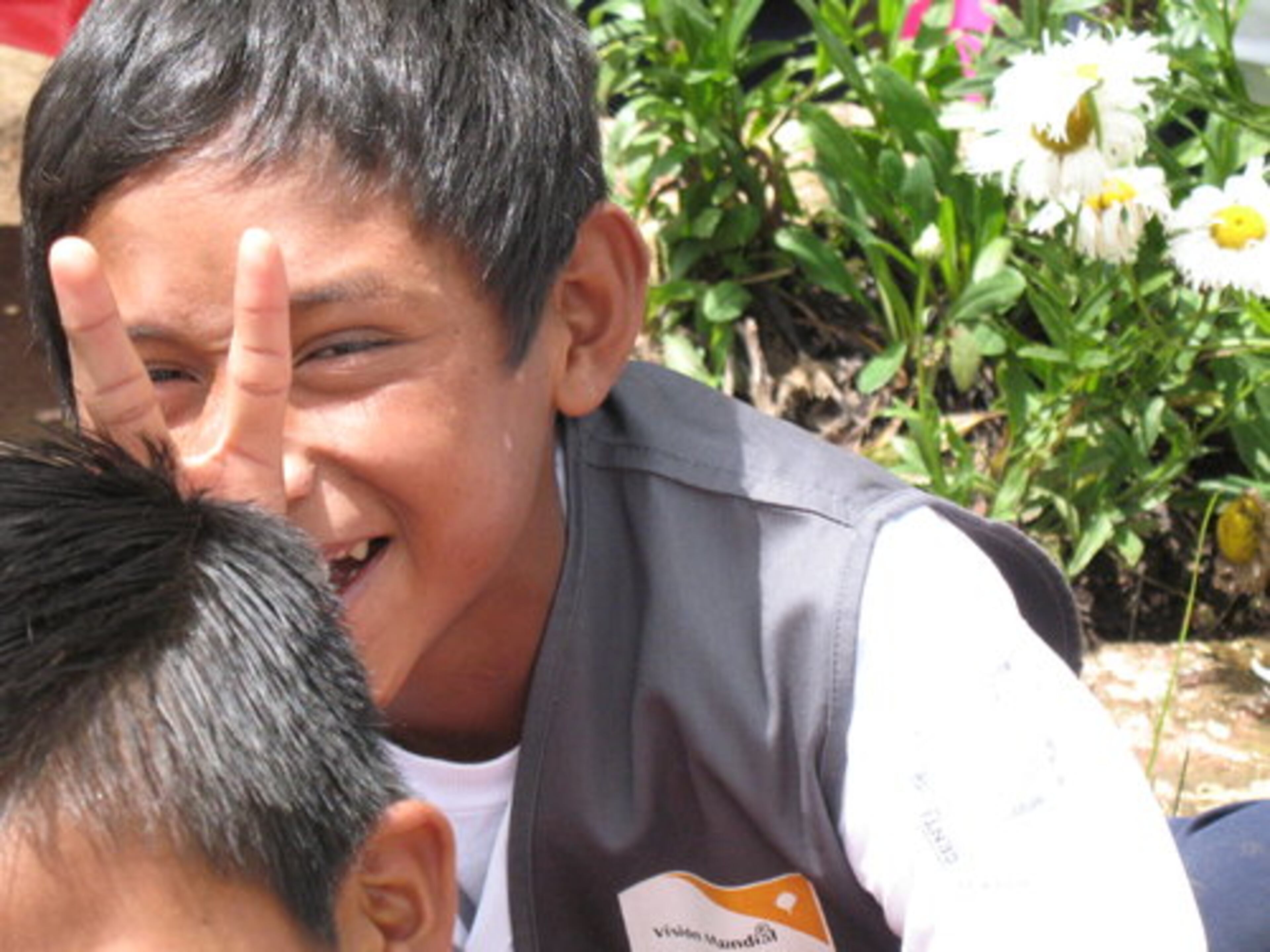 Kids are kids anywhere, here's a cut-up at La Buena Nueva School.