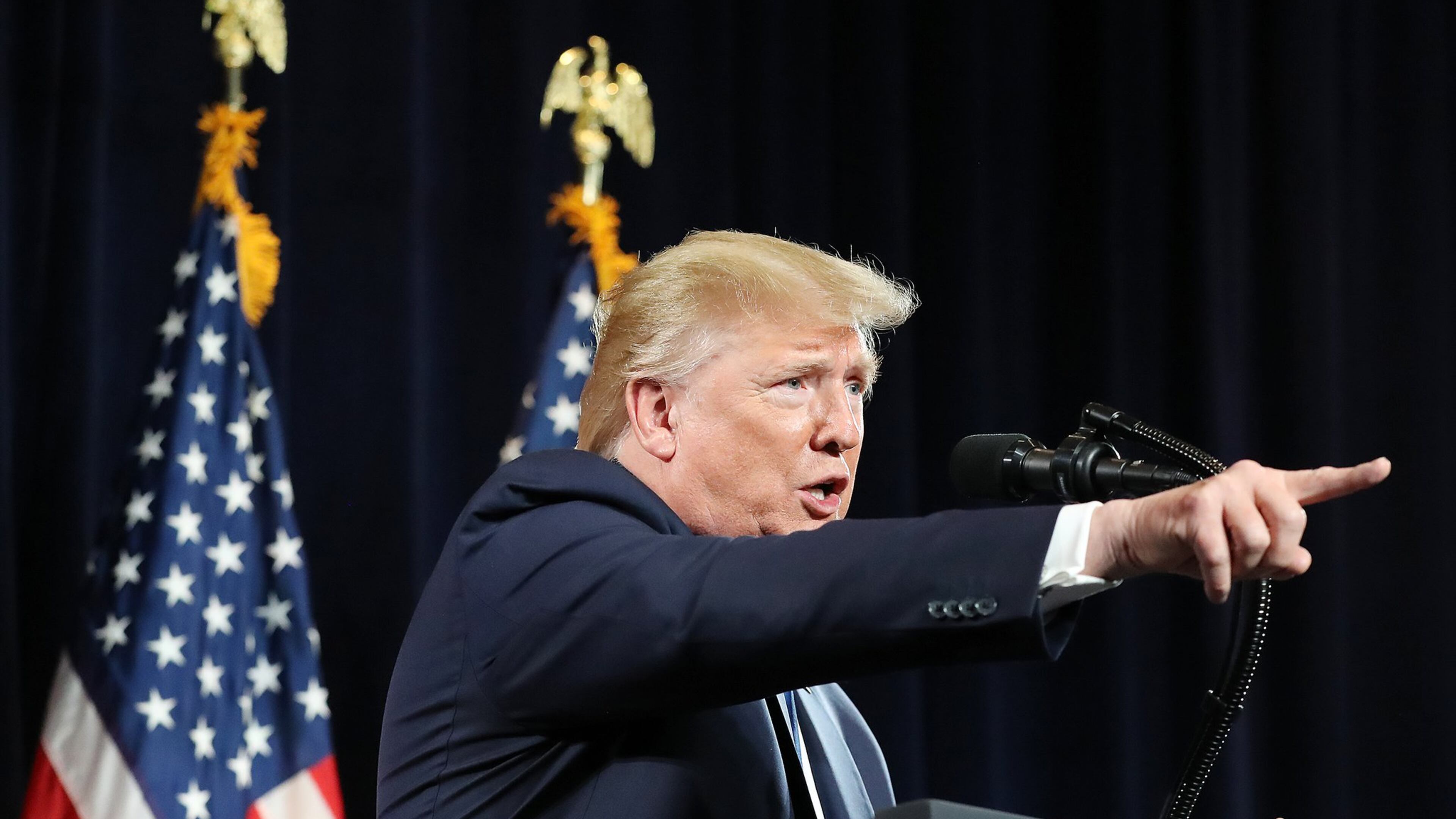 President Donald Trump Black speaks at the Black Voices for Trump Coalition rollout on Friday in Atlanta. Curtis Compton/ccompton@ajc.com
