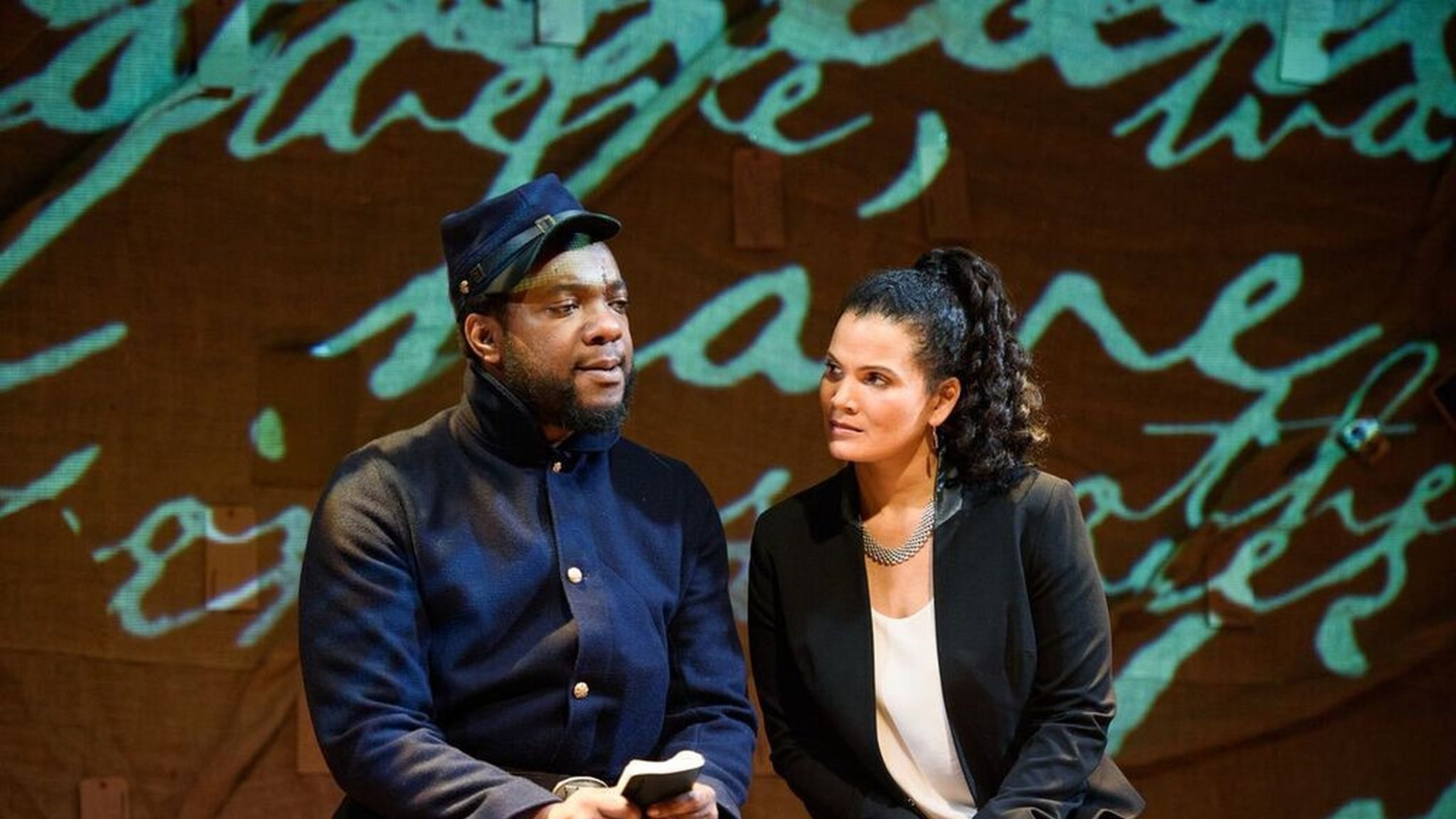 Thomas Neal Antwon Ghant and January LaVoy star in “Native Guard” by the Alliance Theatre at the Atlanta History Center. CONTRIBUTED BY GREG MOONEY