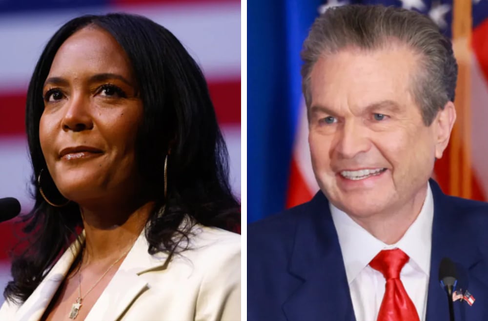 Democratic nominee for governor Keisha Lance Bottoms, left, and Republican nominee for governor Rick Jackson. (Arvin Temkar/AJC; Jason Getz/AJC)