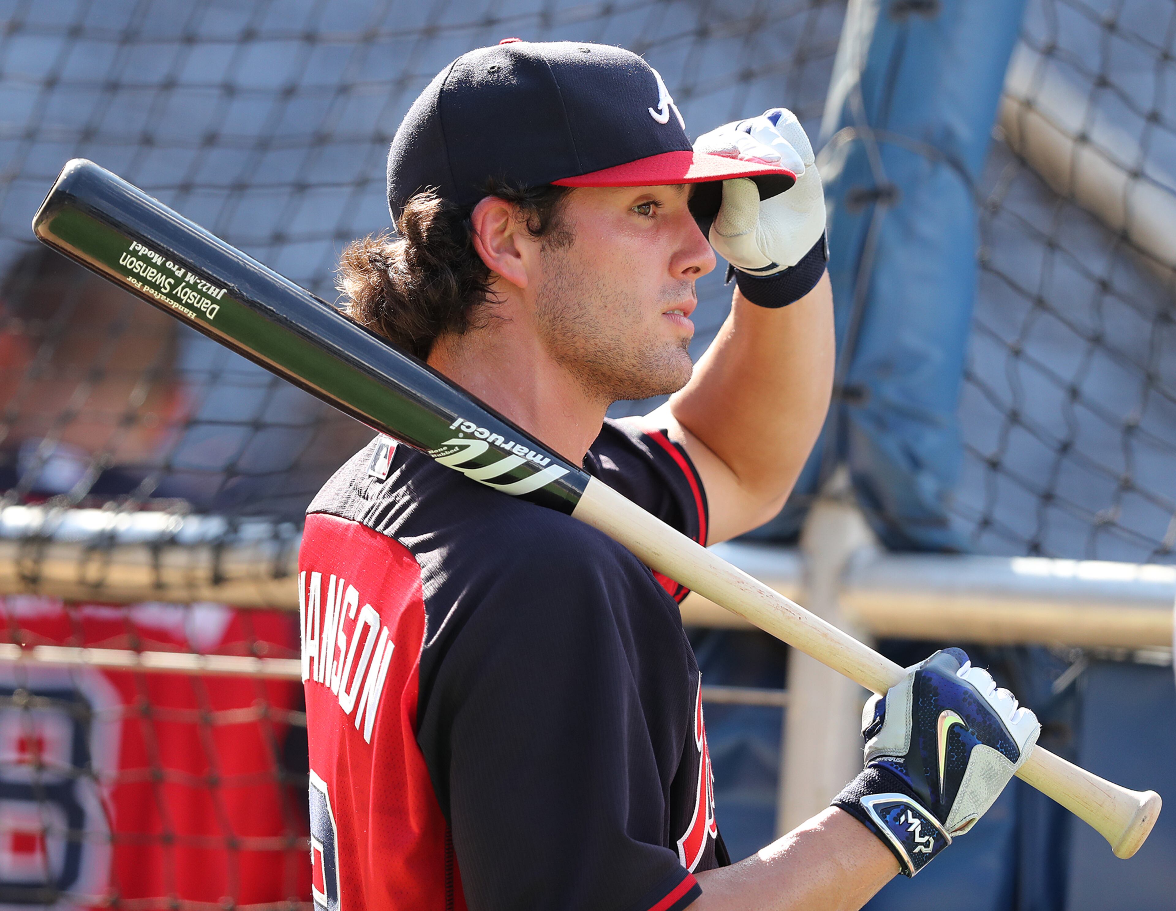 081716 ATLANTA: Braves top prospect Dansby Swanson takes batting practice while making his MLB debut at Turner Field to play the Twins in a baseball game on Wednesday, August 17, 2016, in Atlanta. Curtis Compton /ccompton@ajc.com