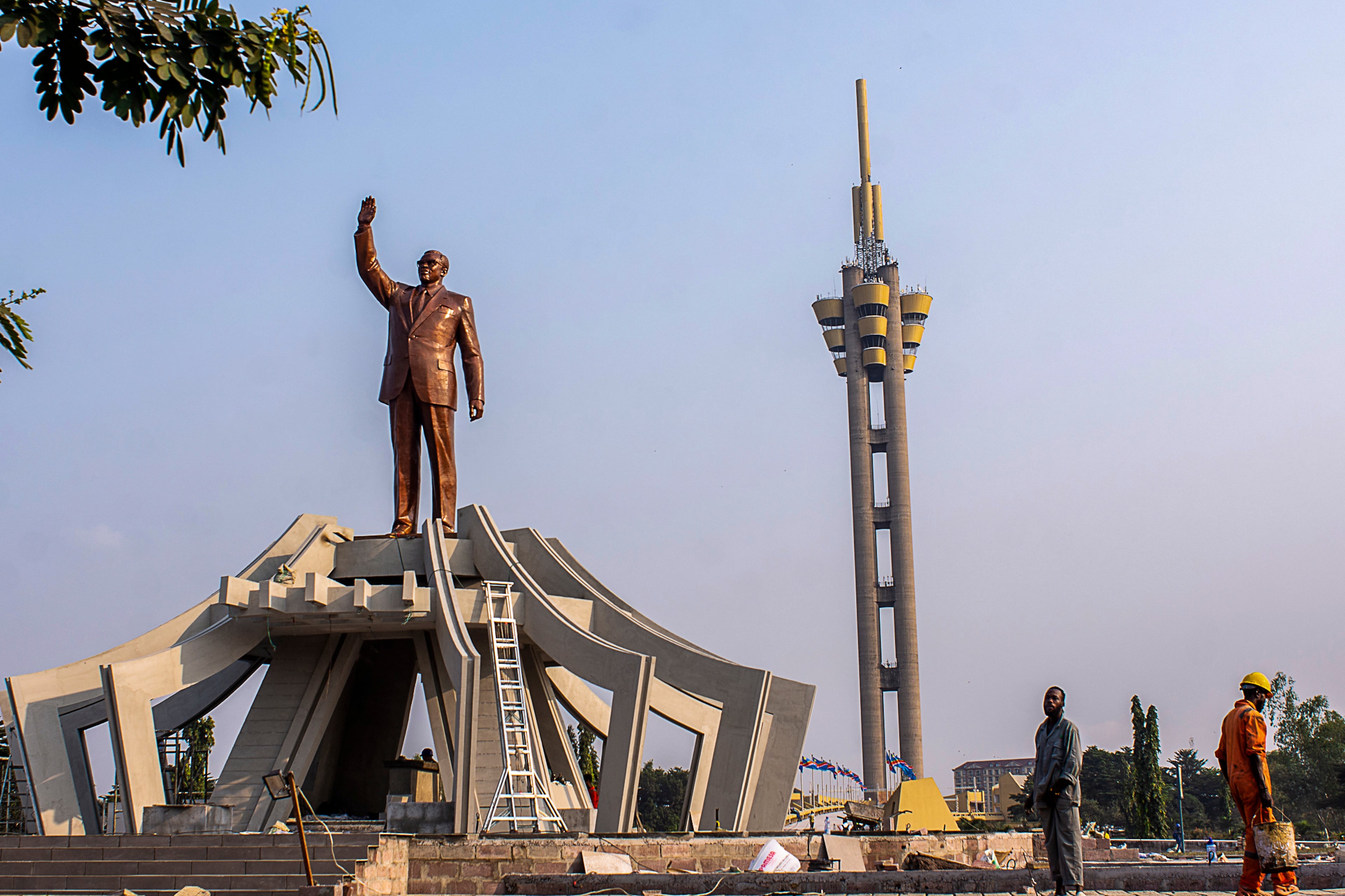 A memorial for Democratic Republic of the Congo independence hero Patrice Lumumba stands in Kinshasa, Congo, June 20, 2022. (Samy Ntumba Shambuyi/AP)