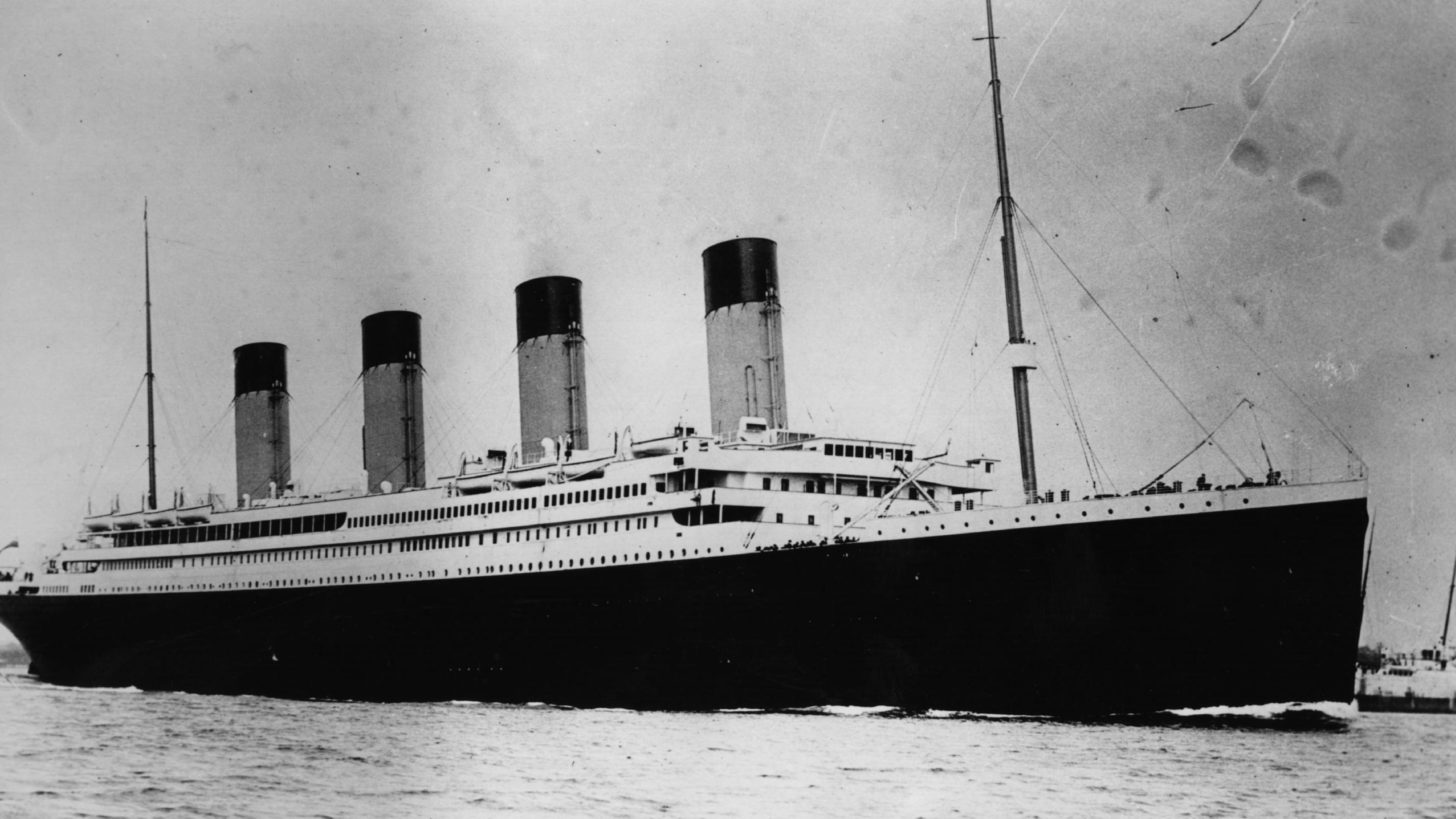 The ill-fated White Star liner RMS Titanic, which struck an iceberg and sank on her maiden voyage across the Atlantic. (Photo by Central Press/Getty Images)