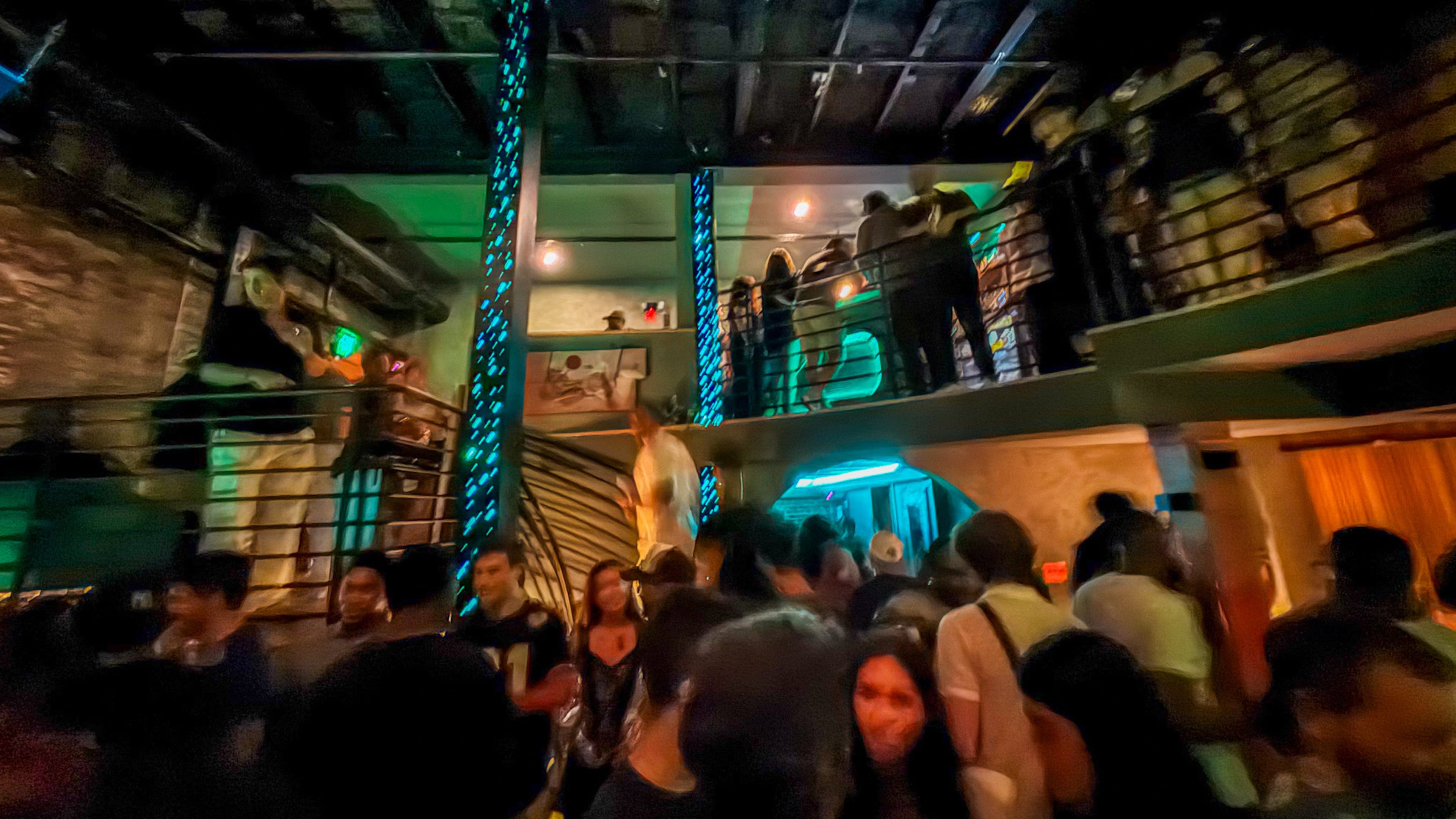 The windowless, multilevel space at Read the Room is designed for sweaty nights dancing to live DJs spinning vinyl records. (Henri Hollis/AJC)