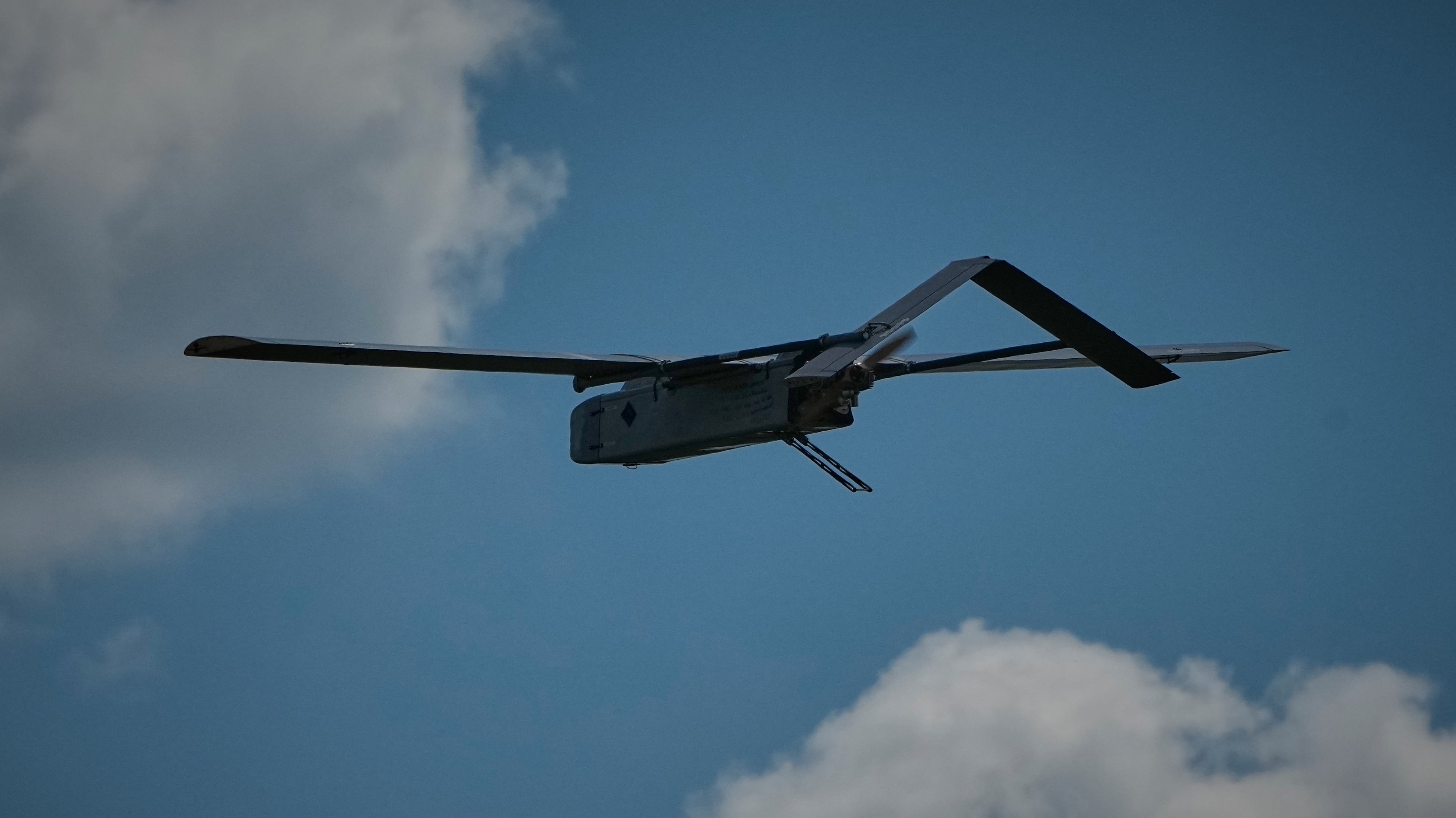 FILE - A Ukrainian FP-1 long-range attack drone is launched at an undisclosed location in Ukraine, Sunday, Aug. 16, 2026. (AP Photo/Efrem Lukatsky, File)