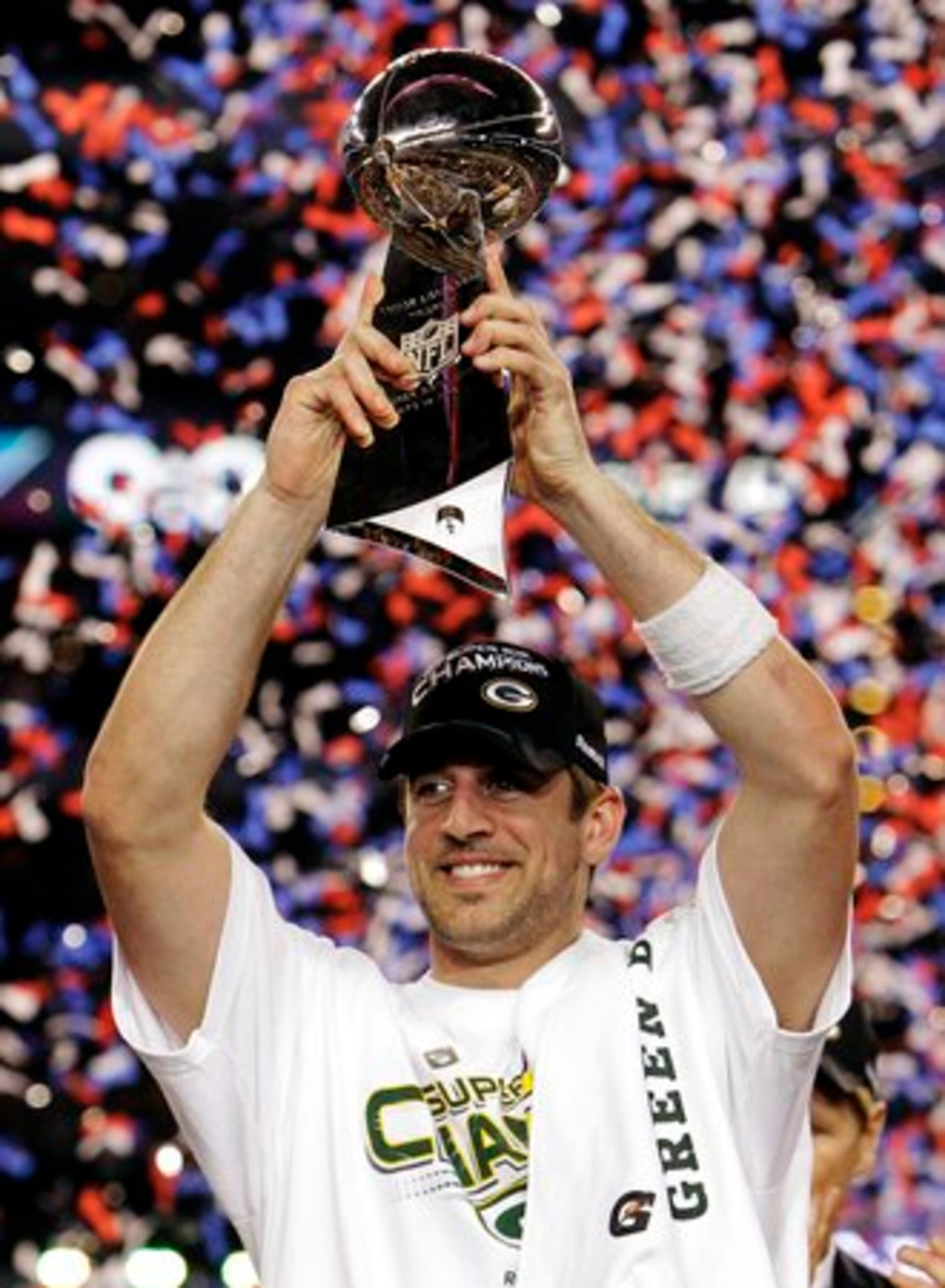 And the winner: Green Bay Packers quarterback Aaron Rodgers was selected as the AP Male Athlete of the Year after his MVP performance in the Super Bowl victory in February and for his stellar play during the team's long unbeaten run this season.
