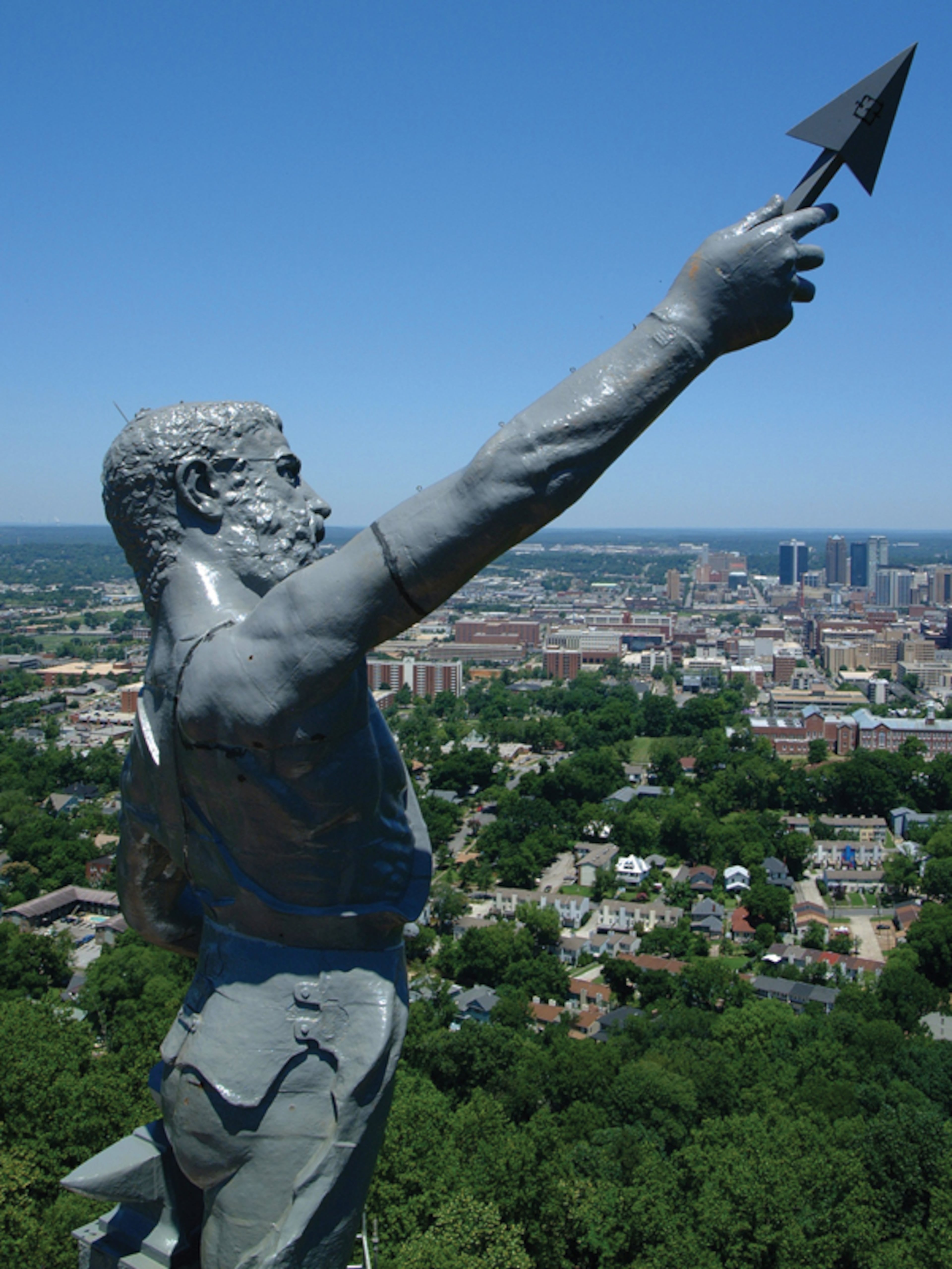Vulcan, the world's largest cast iron statue, Vulcan, overlooks Birmingham. The status is 56 feet tall and made of 100,000 pounds of iron. Contributed by Alabama Tourism Department. HANDOUT PHOTO