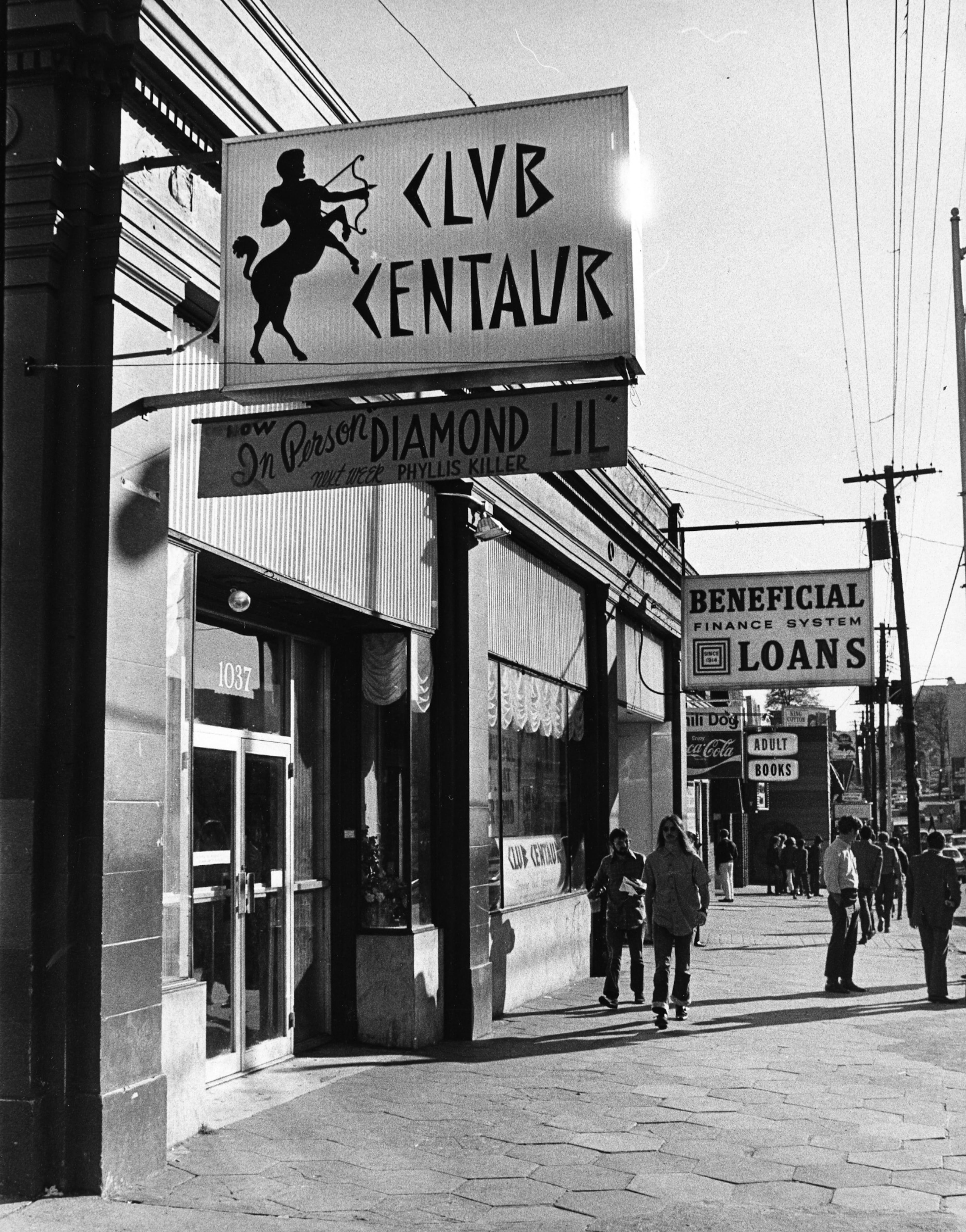 Strip Club Centaur on Peachtree Street in midtown Atlanta, GA. Photo taken November 22, 1970. (Robert Connell/AJC staff)