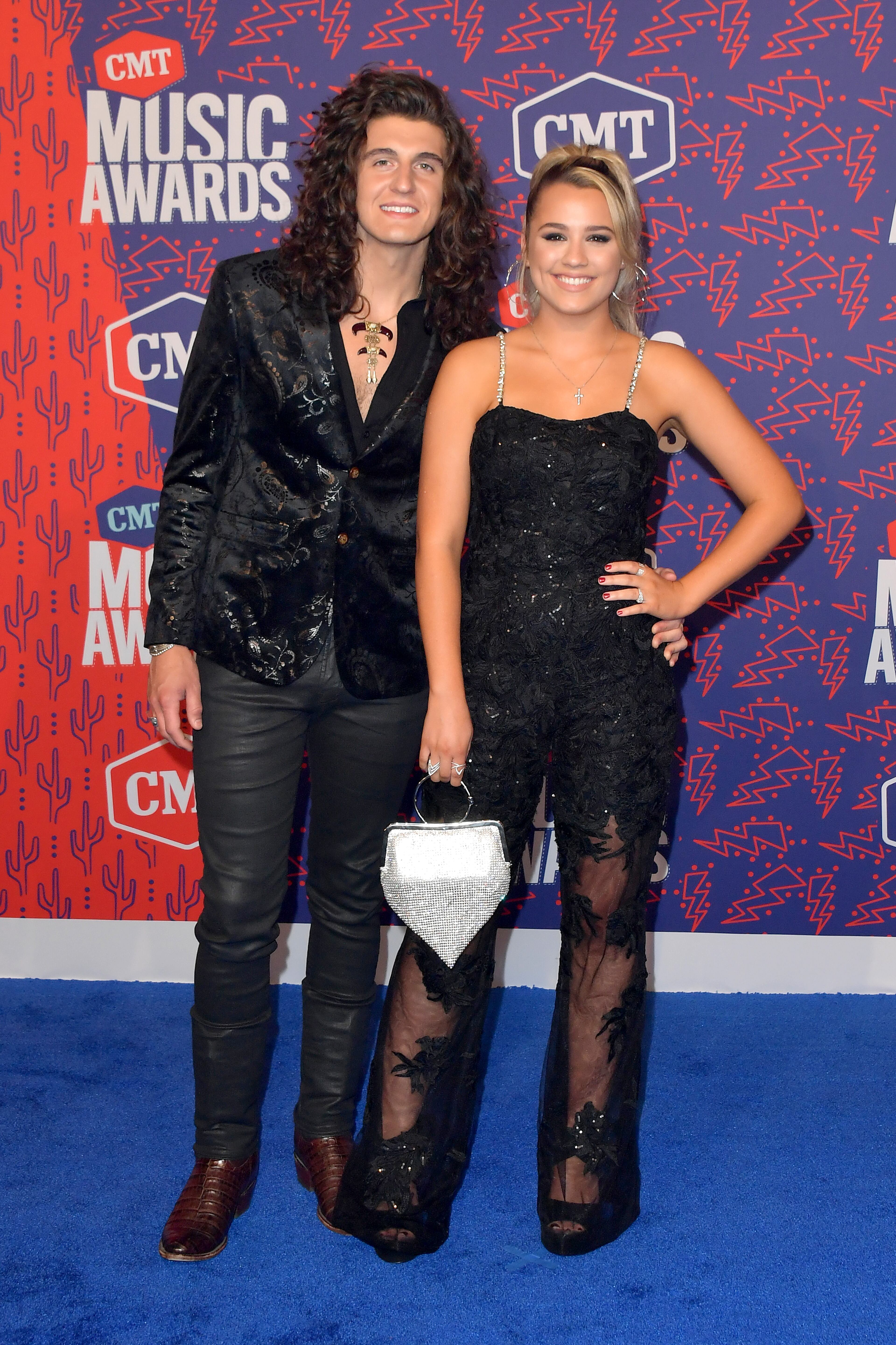 NASHVILLE, TENNESSEE - JUNE 05: Cade Foehner and Gabby Barrett attend the 2019 CMT Music Awards - Arrivals at Bridgestone Arena on June 05, 2019 in Nashville, Tennessee. (Photo by Michael Loccisano/Getty Images)