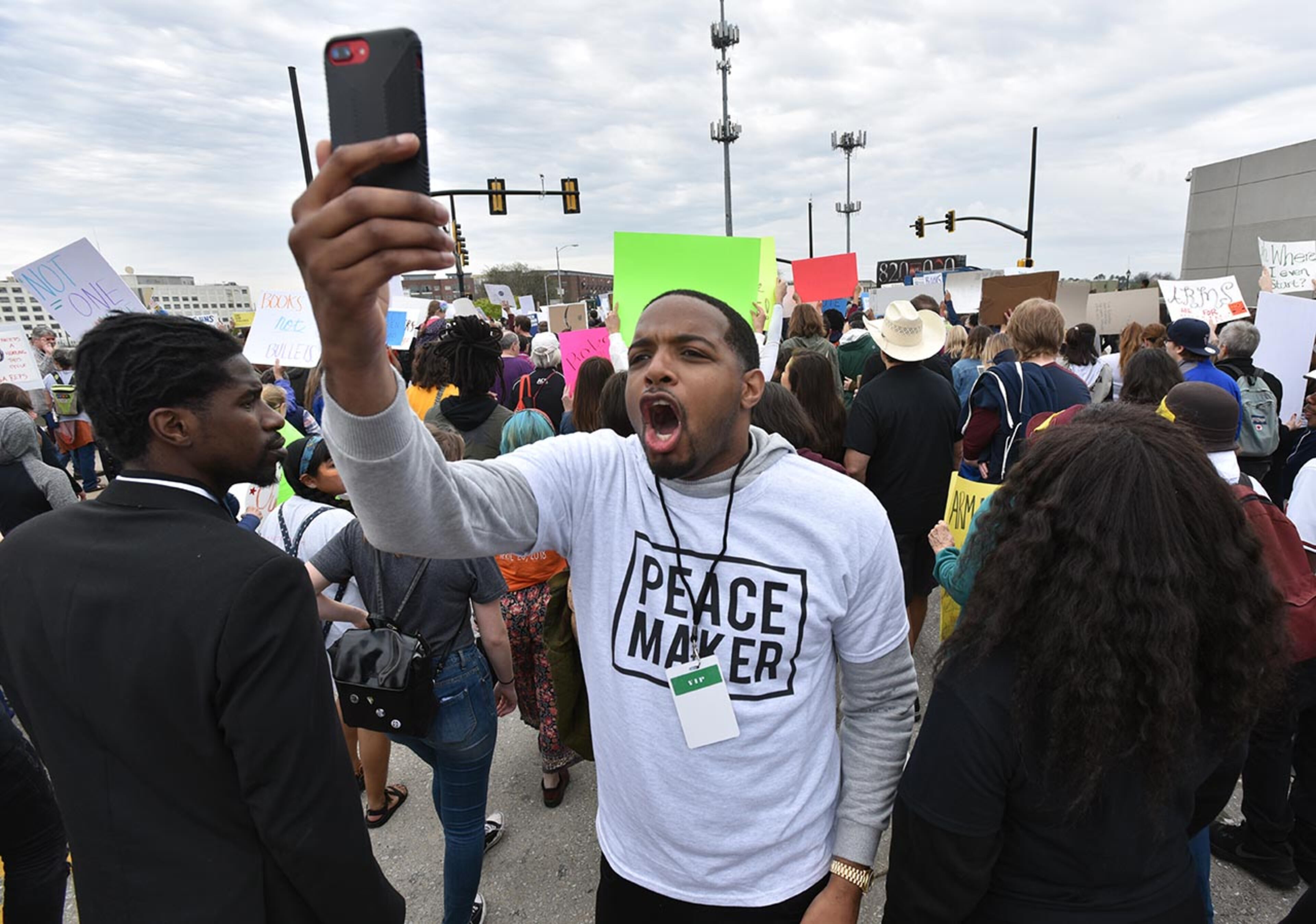 March 24, 2018 Atlanta - Thousands of people march to Liberty Plaza during the March For Our Lives rally in downtown Atlanta on Saturday, March 24, 2018. Atlanta police estimated the crowd at near 30,000 for today's March for Our Lives. People of all ages were drawn to one of the nationwide demonstrations in a movement begun by student survivors of last month's mass killing in a Parkland, Fla., school. Some of those Florida students were among the speakers in Atlanta. HYOSUB SHIN / HSHIN@AJC.COM