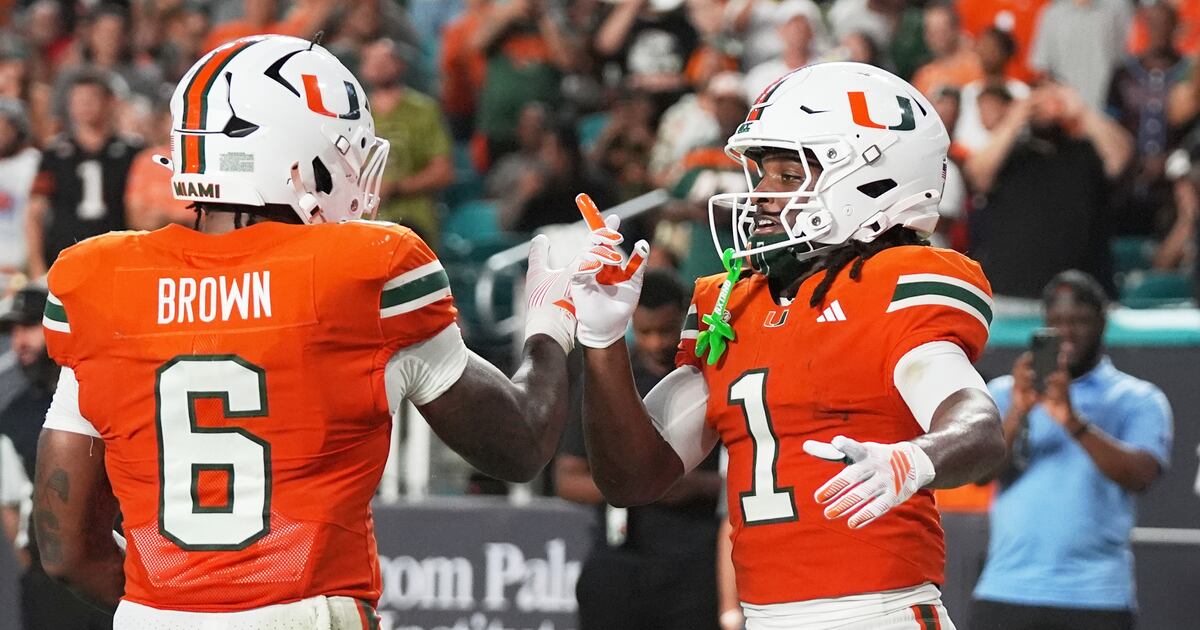 No. 7 Miami gains school-record 856 yards, rolls past Florida A&M 77-7