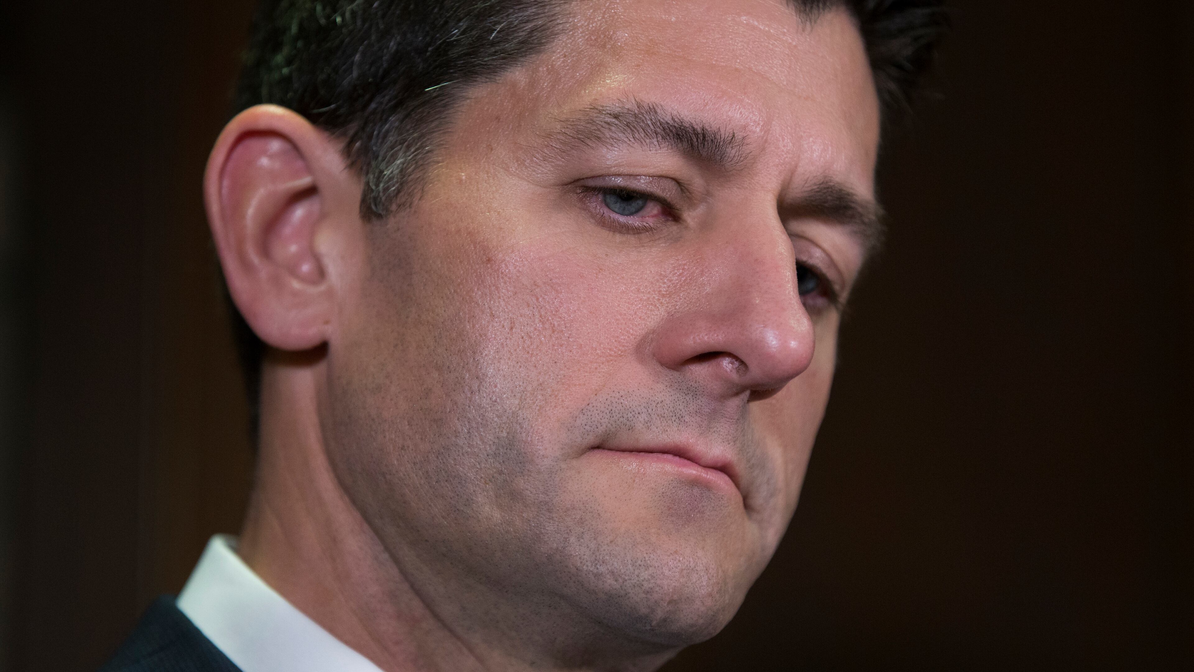House Speaker Paul Ryan of Wis. pauses during a news conference at the Republican National Committee headquarters in Washington, Tuesday, April 19, 2016. (AP Photo/Evan Vucci)