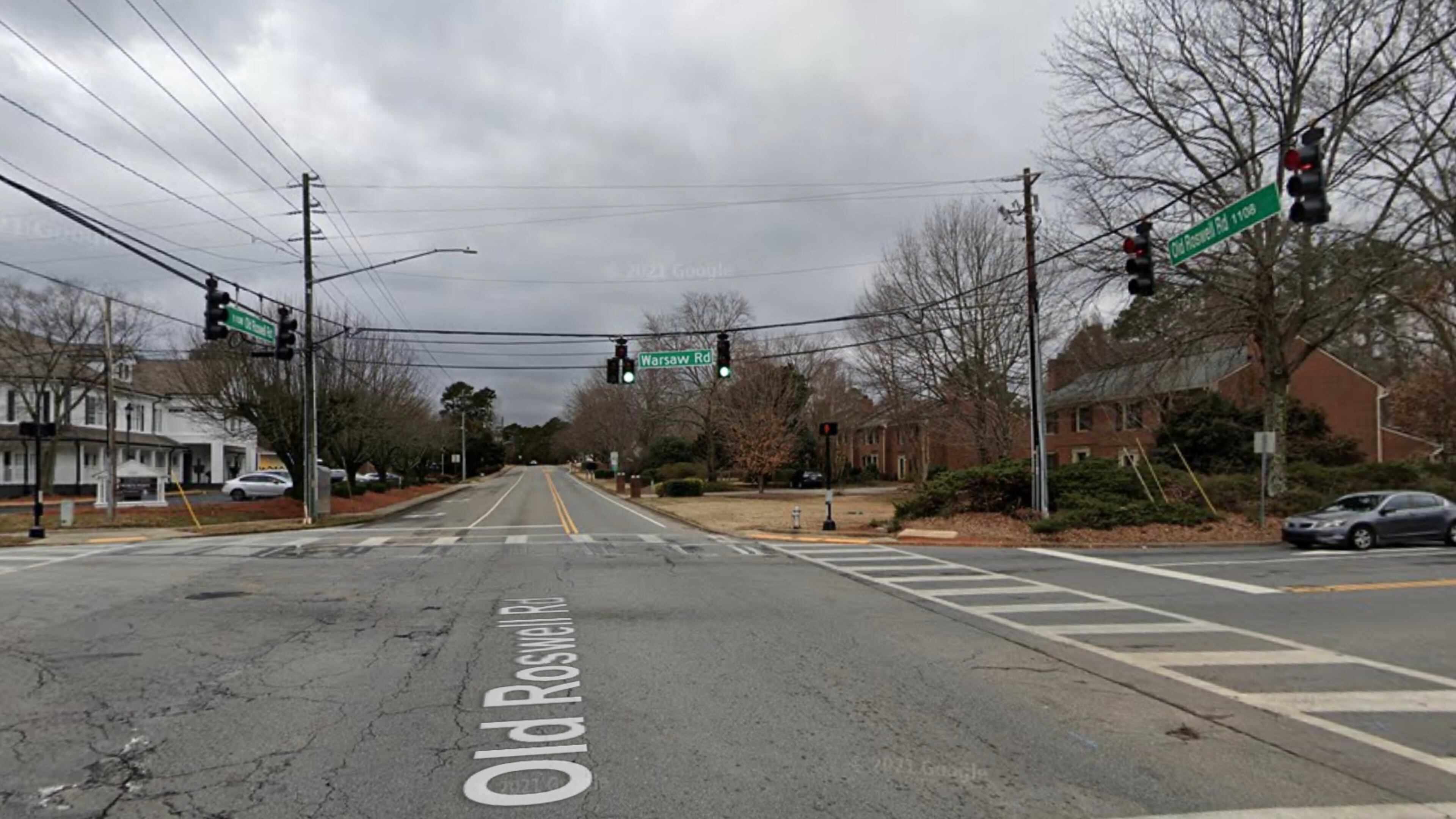 Roswell recently approved an agreement between the city and Fulton County for the utility work needed for the Old Roswell Road at Warsaw Road Intersection Improvement Project. (Google Maps)