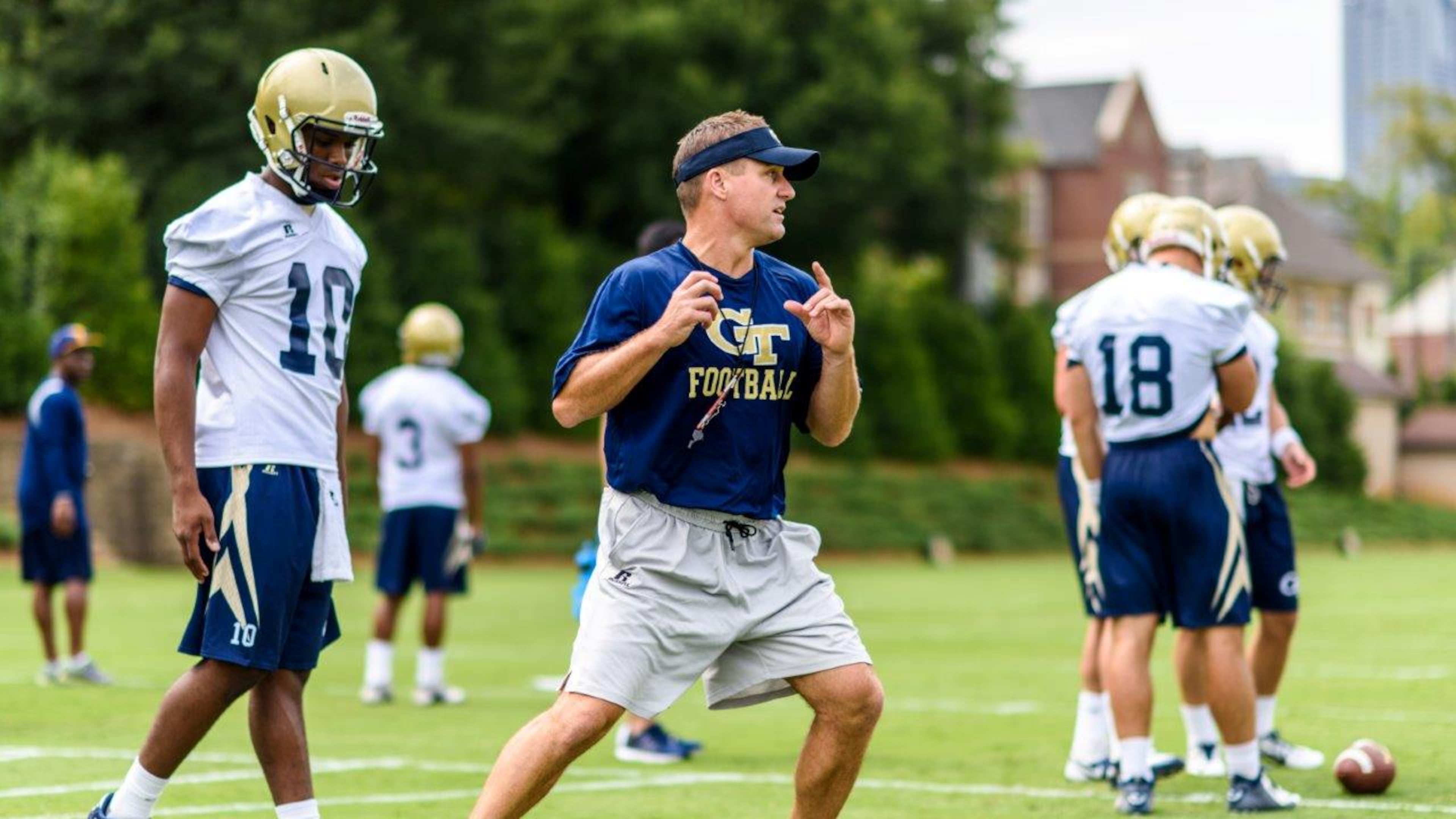 Georgia Tech quarterbacks and B-backs coach Bryan Cook will become the offensive coordinator at Georgia Southern following Tech’s appearance in the TaxSlayer Bowl. (GT Athletics/Danny Karnik)