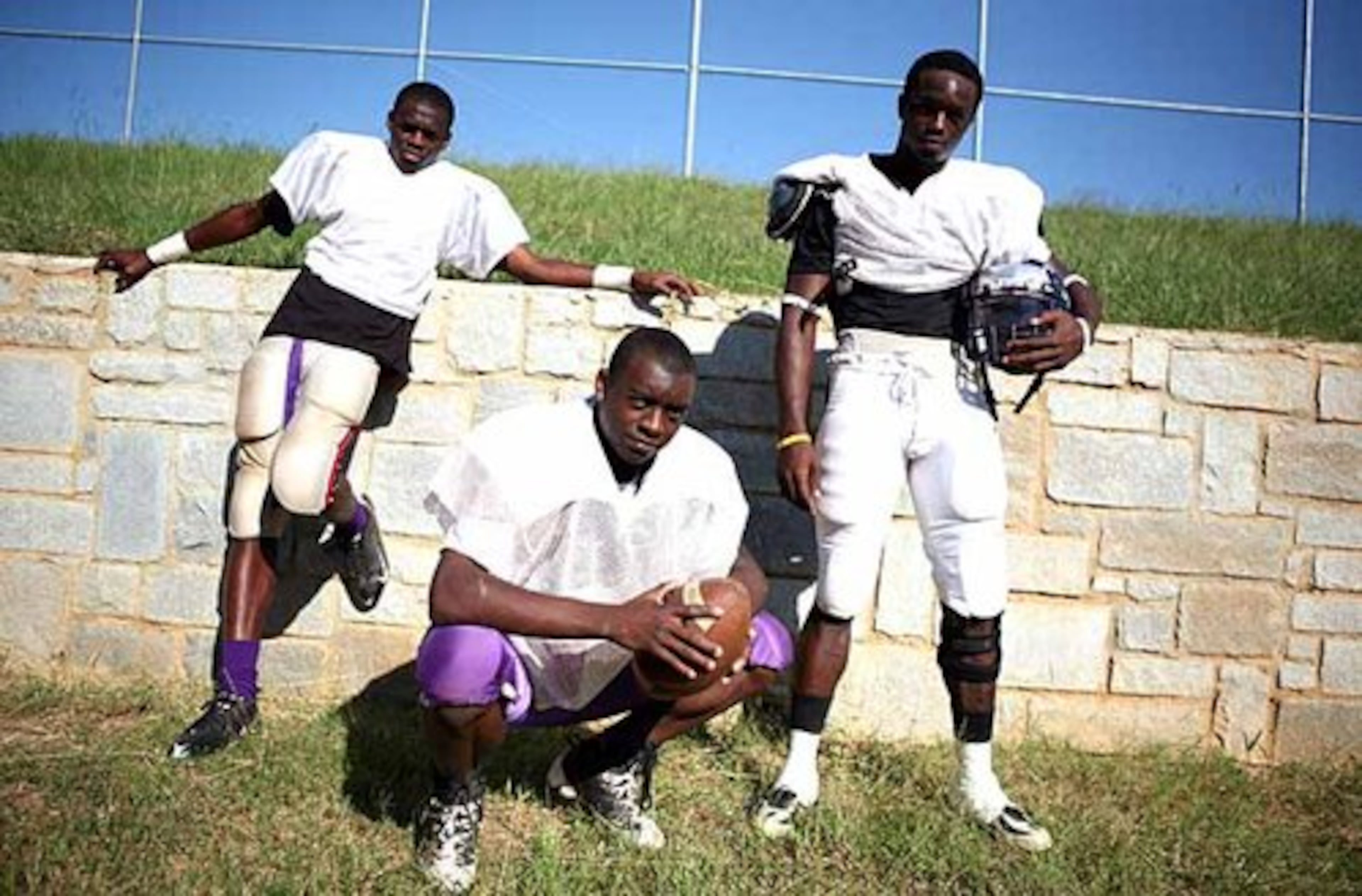 Miller Grove High's all-region seniors - Stephen Hill, Kenneth Gilstrap, and Kendrick Ings (left to right) - look to lead the Wolverines to a winning season.