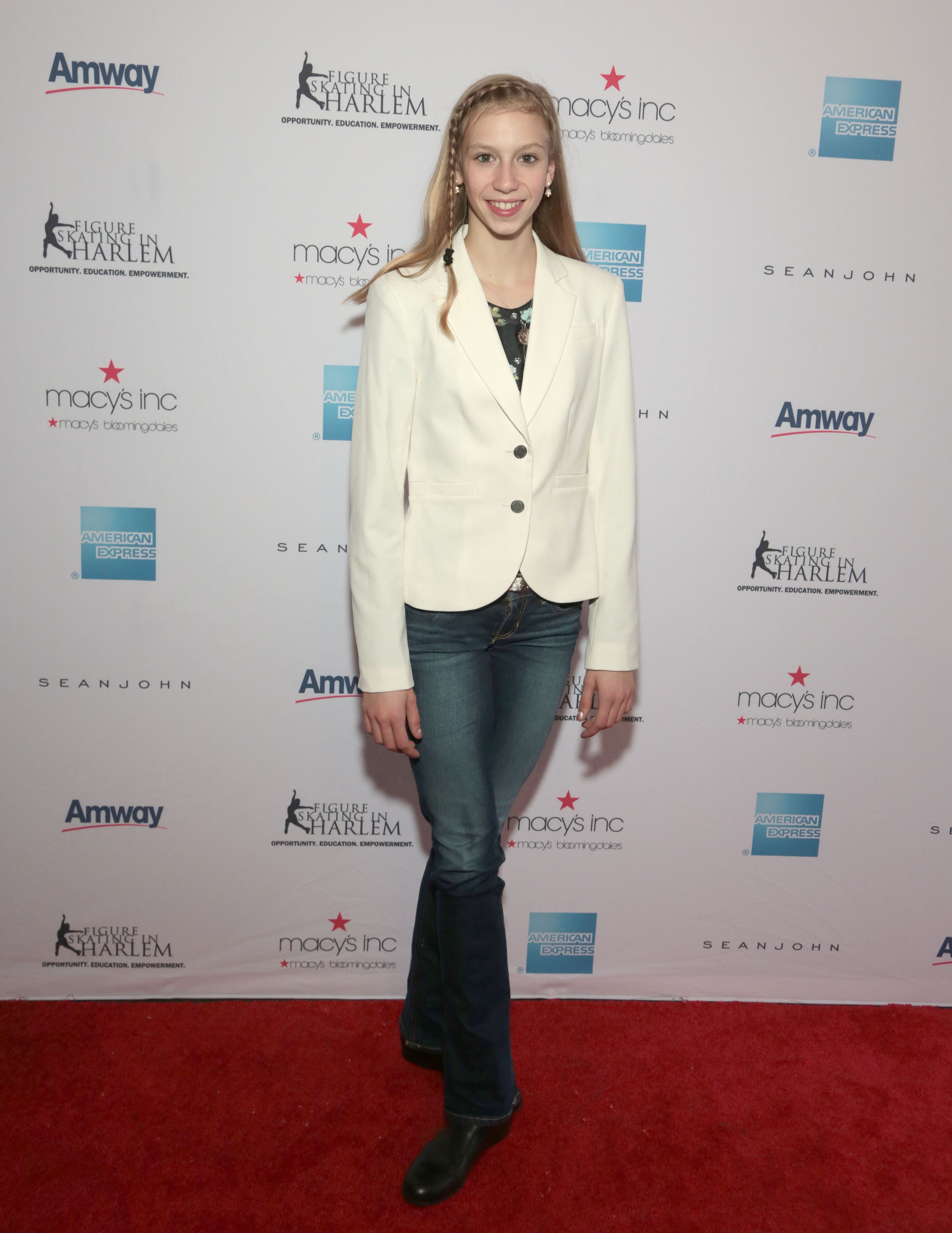 Polina Edmunds attends the 2014 Skating with the Stars benefit gala at the Trump Rink in Central Park on Monday, April 7, 2014, in New York. (Photo by Luiz C. Ribeiro/Invision/AP)