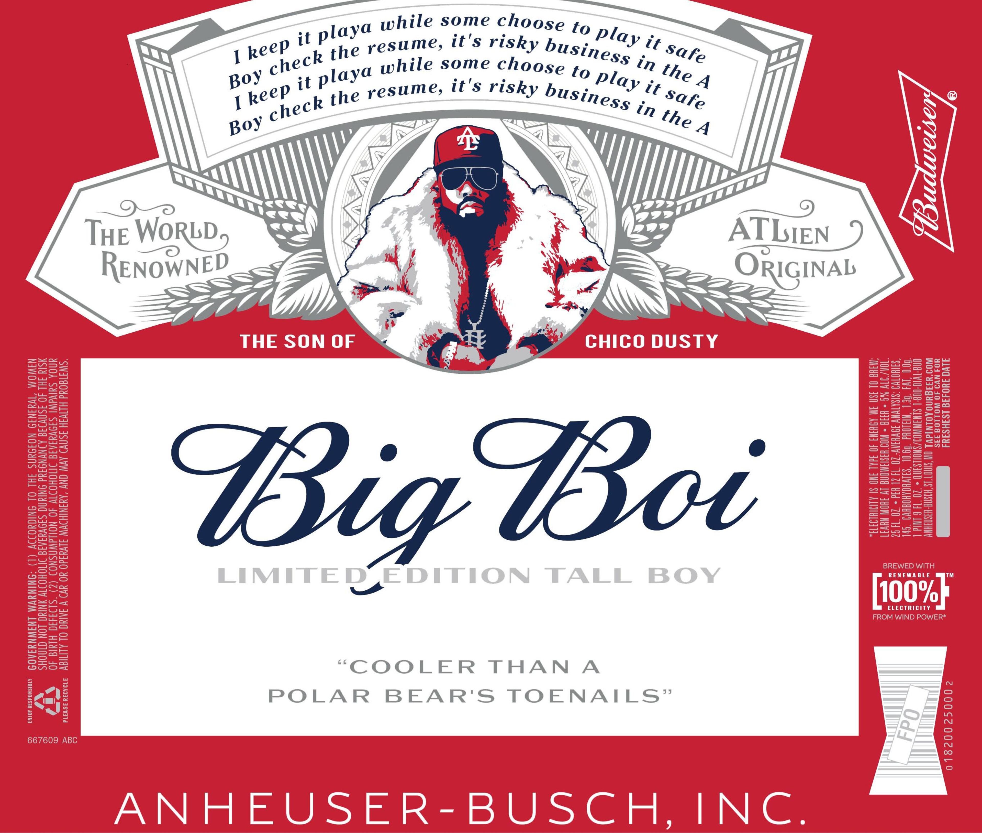 There are many specialty elements on the Big Boi Tall Boy can.