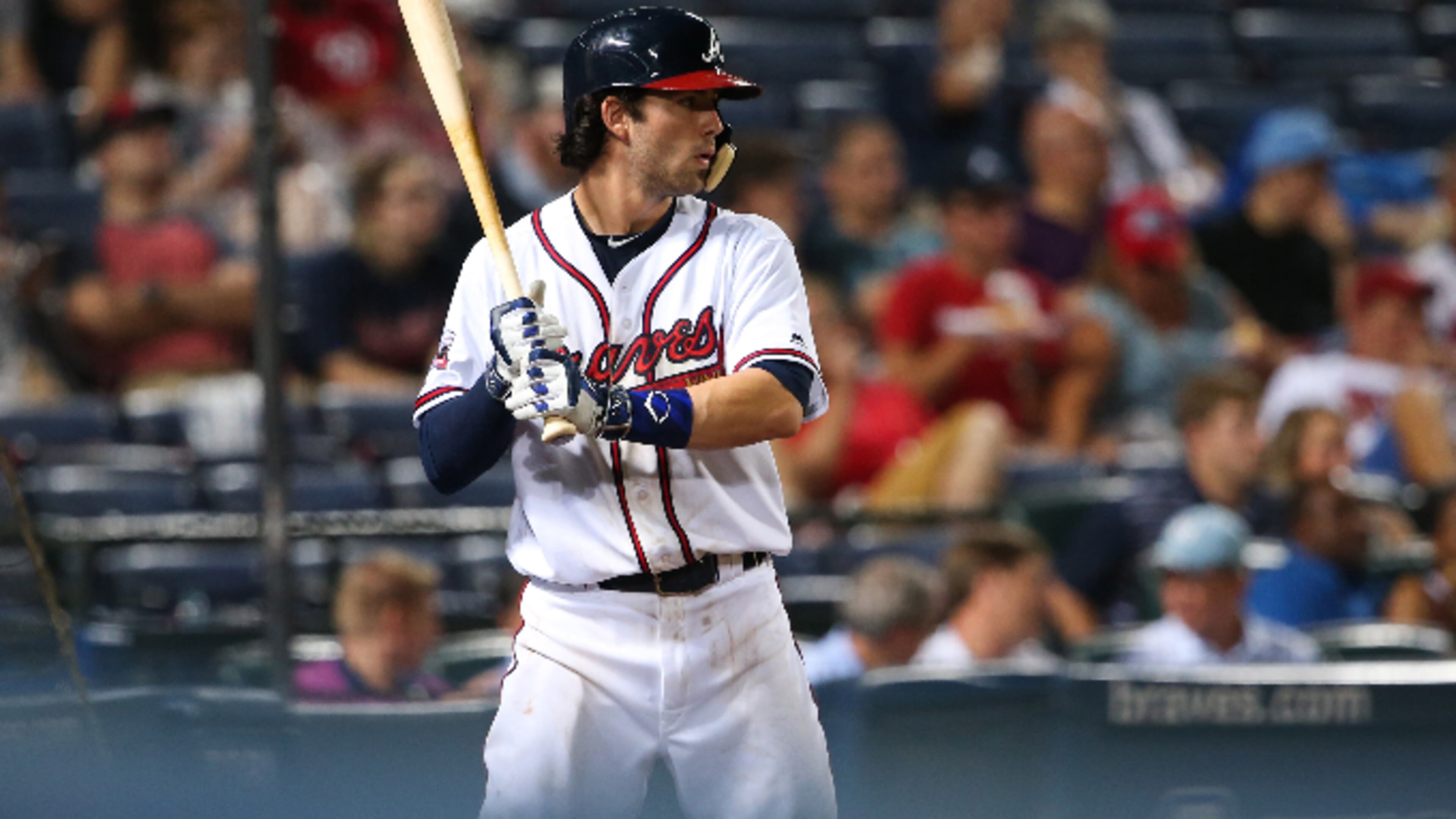 Braves shortstop Dansby Swanson waits on deck against the Washington Nationals at Turner Field Aug. 18, 2016 in Atlanta.
