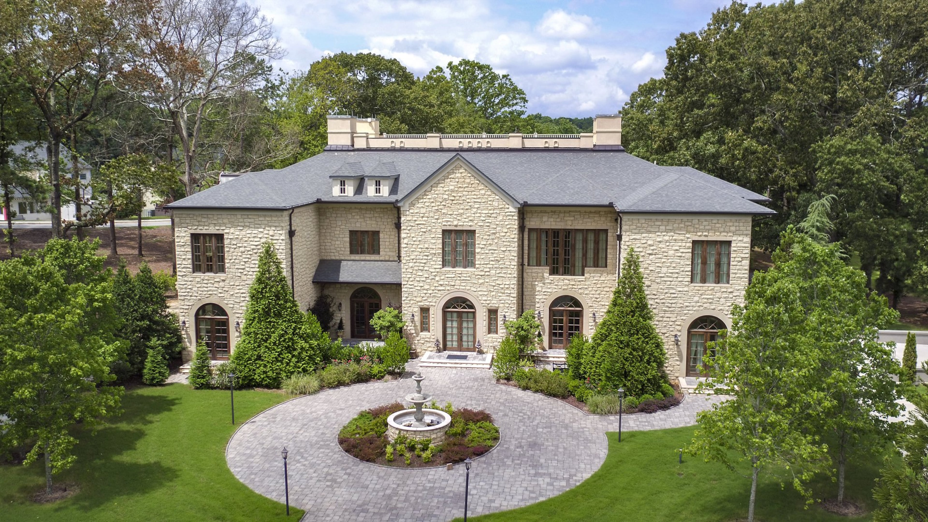 One side of a four-sided mansion built for productions at Tyler Perry Studios. SPECIAL to AJC from Tyler Perry Studios.