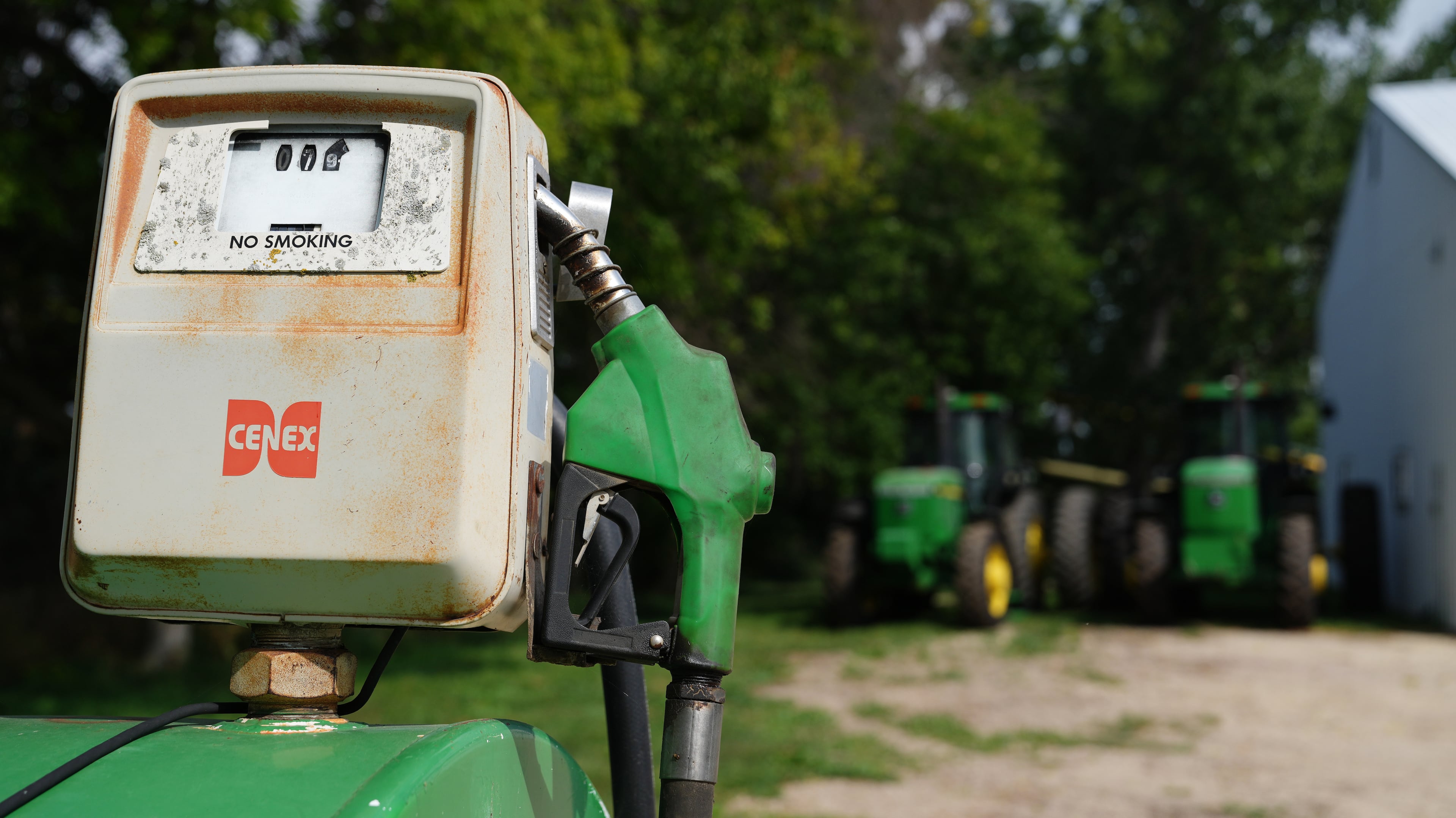 FILE - A diesel fuel tank is seen on a corn and soybean farm, Aug. 26, 2026, in Northfield, Minn. (AP Photo/Ellen Schmidt, File)