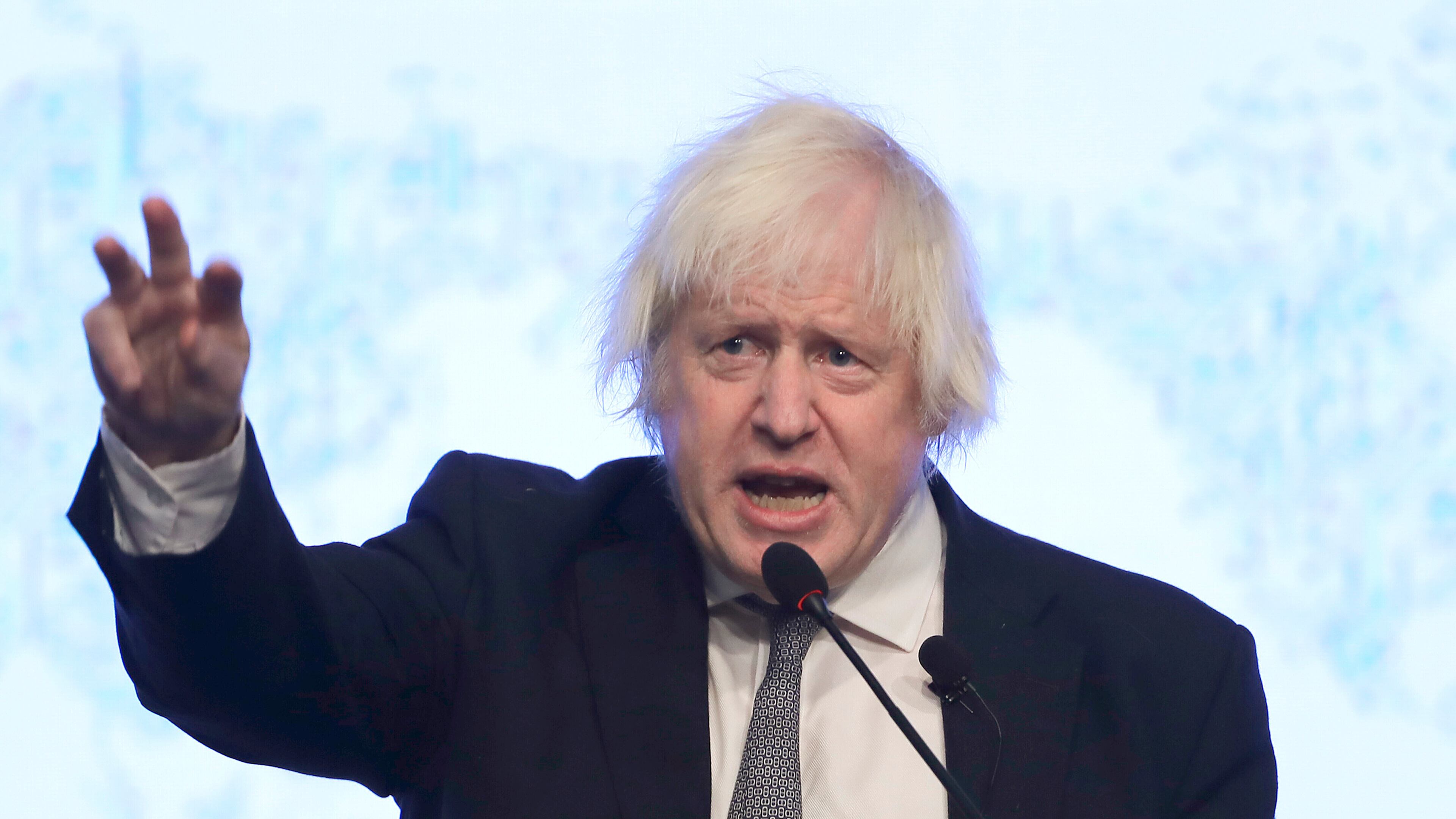 FILE - Boris Johnson, Former Prime Minister of the United Kingdom, delivers a speech during the Ketagalan Forum: 2025 Indo-Pacific Security Dialogue in Taipei, Taiwan, Tuesday, Aug. 5, 2025. (Chiang Ying-ying, File)