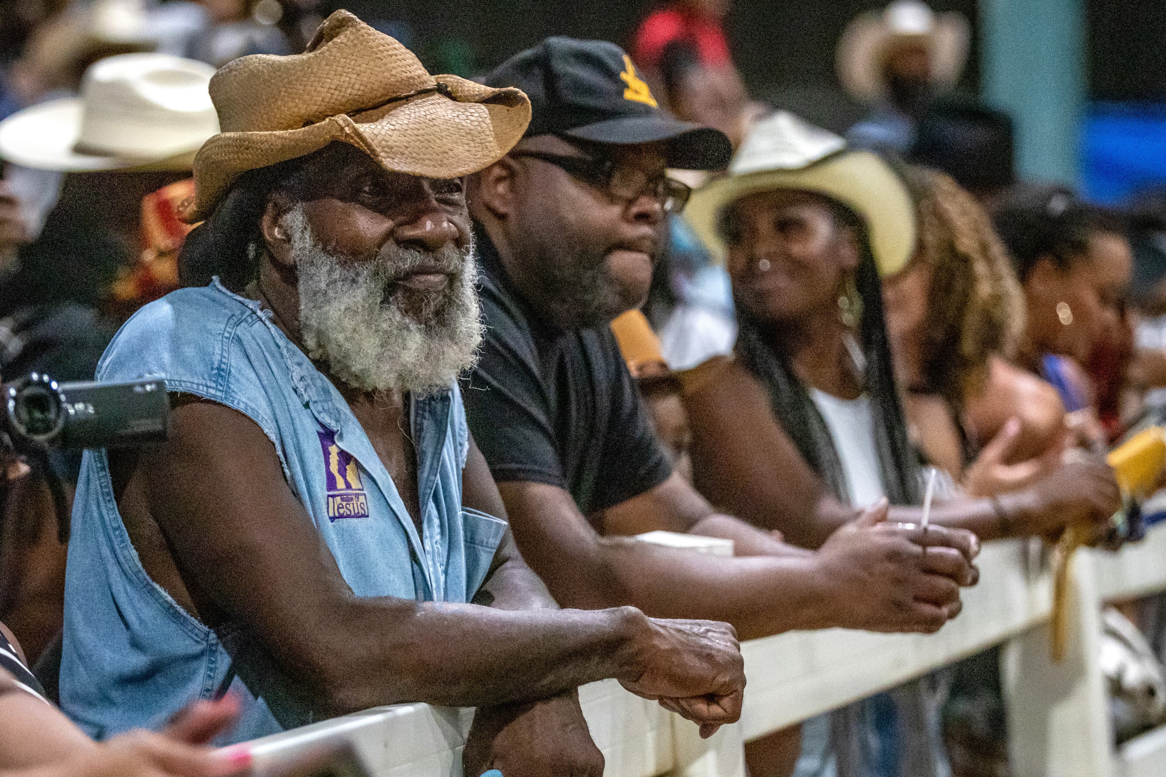 The audience watches the bull-dogging event during the Bill Pickett Rodeo at the Georgia International Horse Park in Conyers on Saturday, August 6, 2022. (Photo: Steve Schaefer / steve.schaefer@ajc.com)