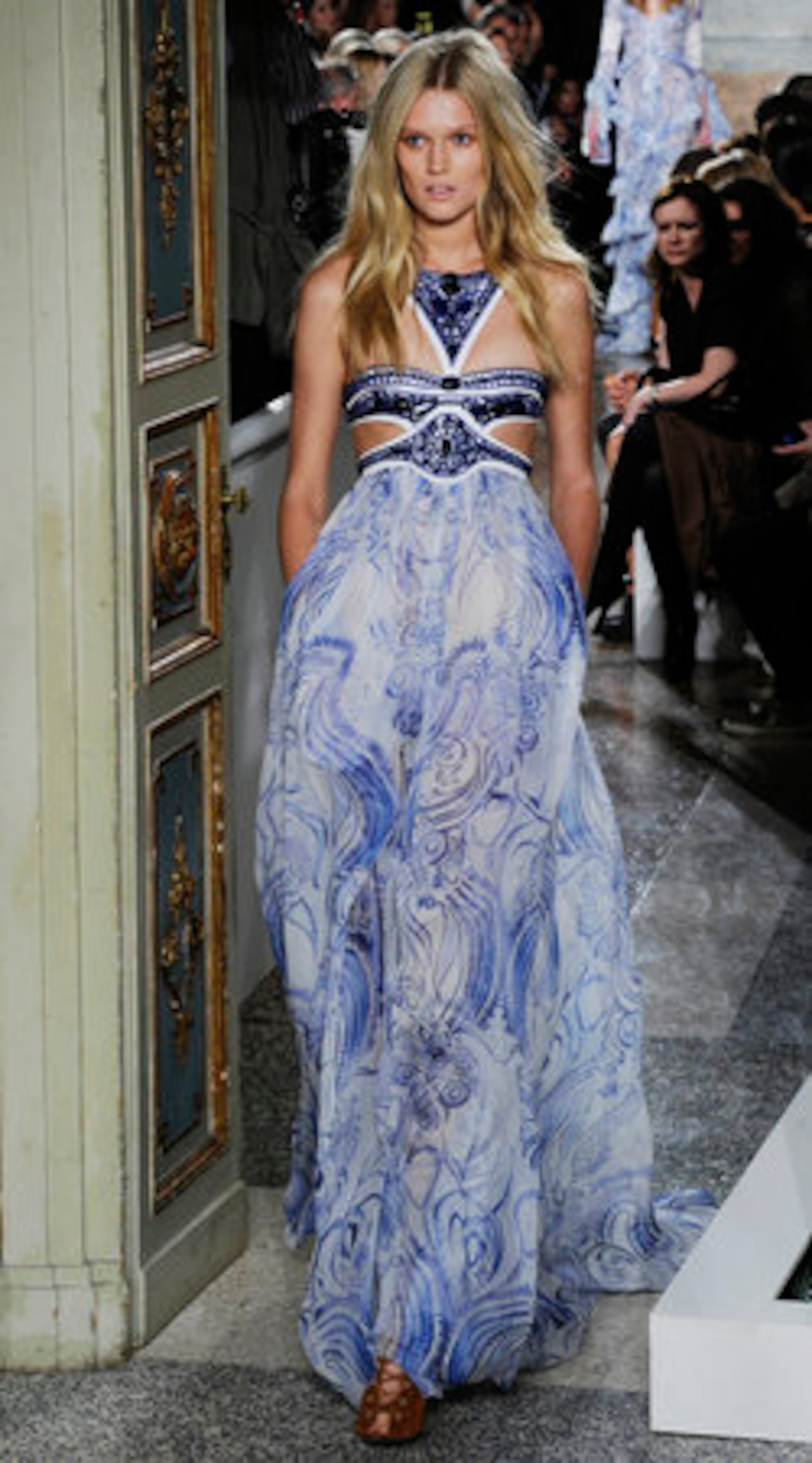 A model shows a creation part of the Emilio Pucci Spring-Summer 2011 fashion collection, during the fashion week in Milan, Italy.