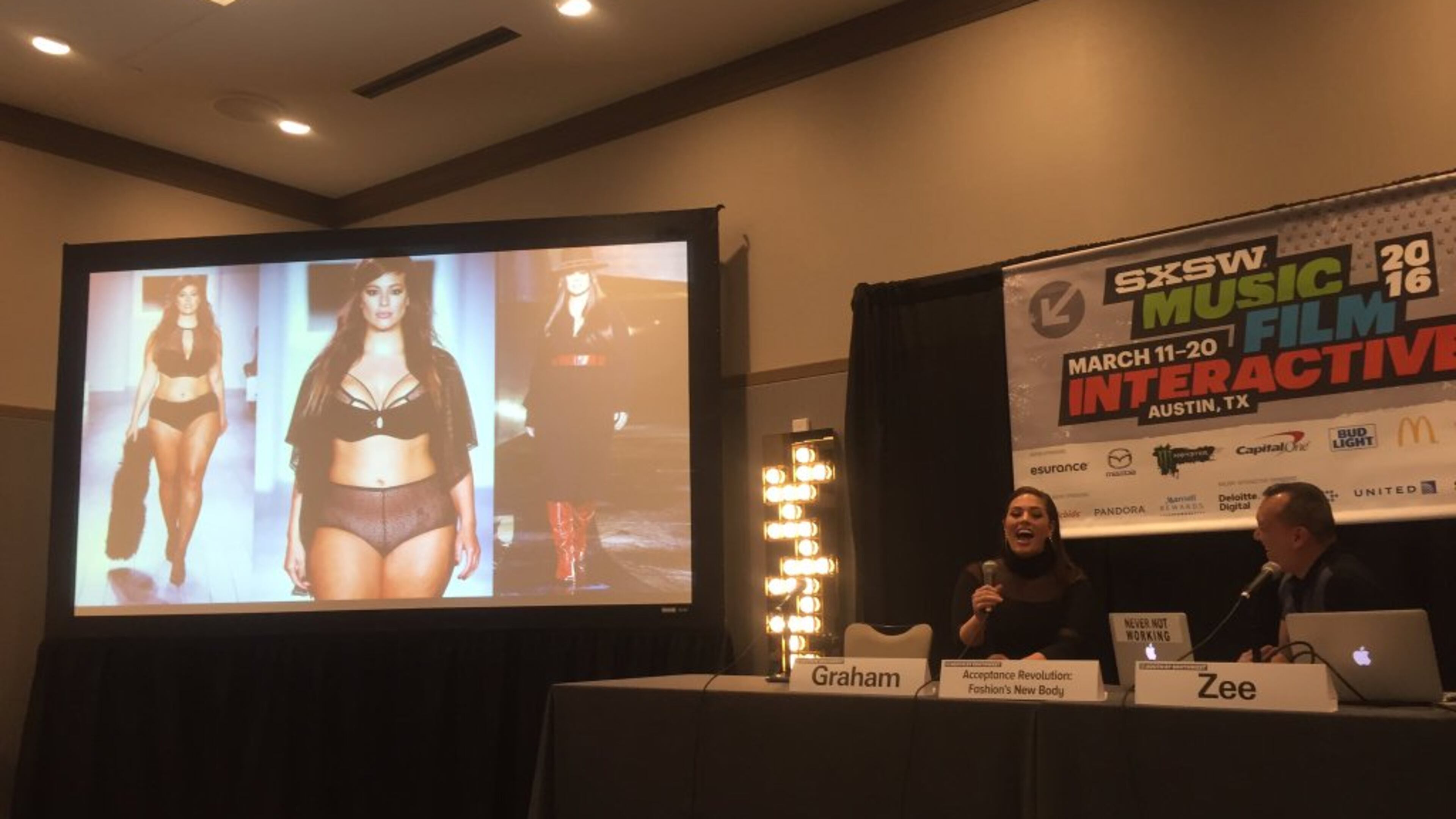 Model Ashley Graham speaks at the South by Southwest Interactive panel “Acceptance Revolution: Fashion’s New Body.” Photo by Carlie Porterfield