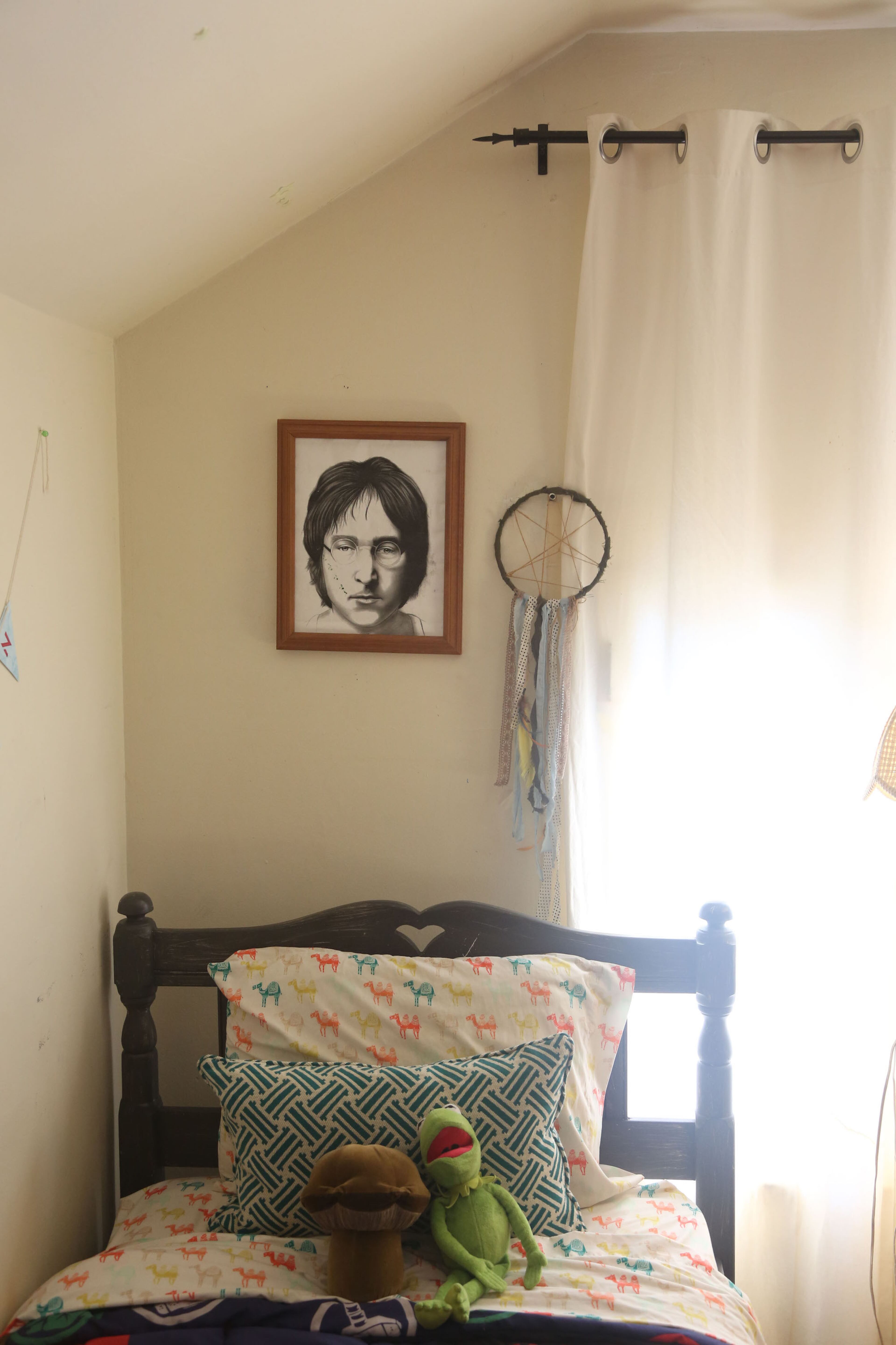 In the kids' bedroom, there's a nod to her son's namesake, Lennon, and her other son is named Cash.